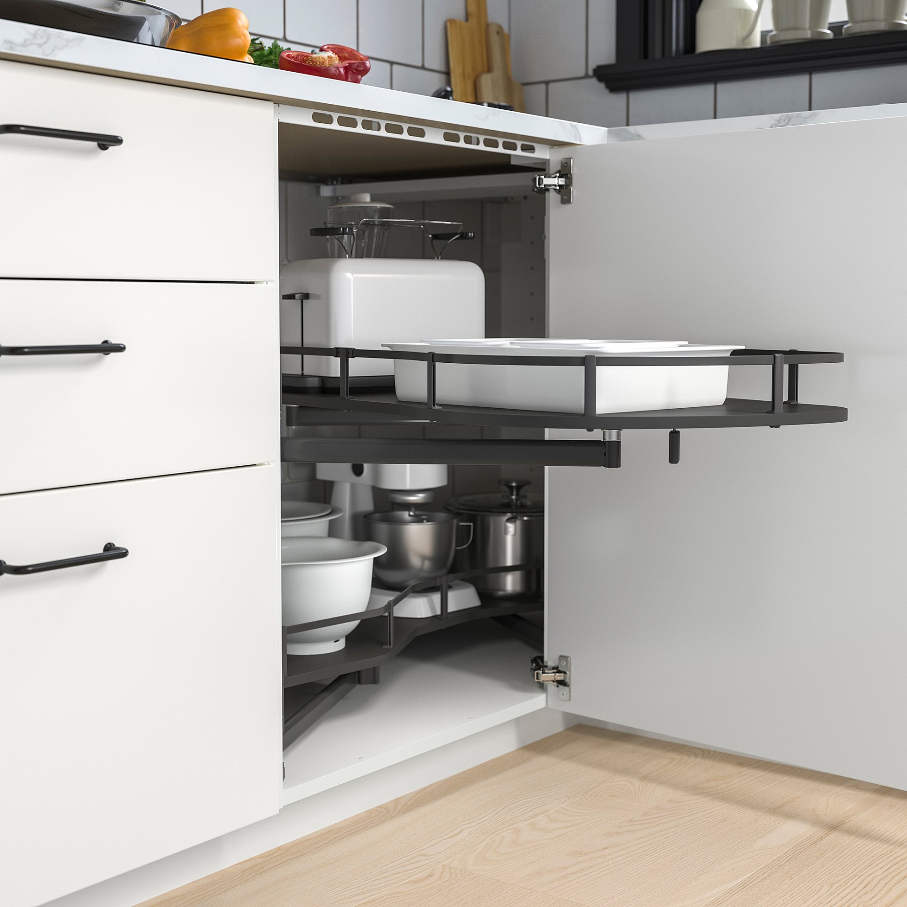 METOD, corner base cabinet frame, 128x68x80 cm, 405.967.53