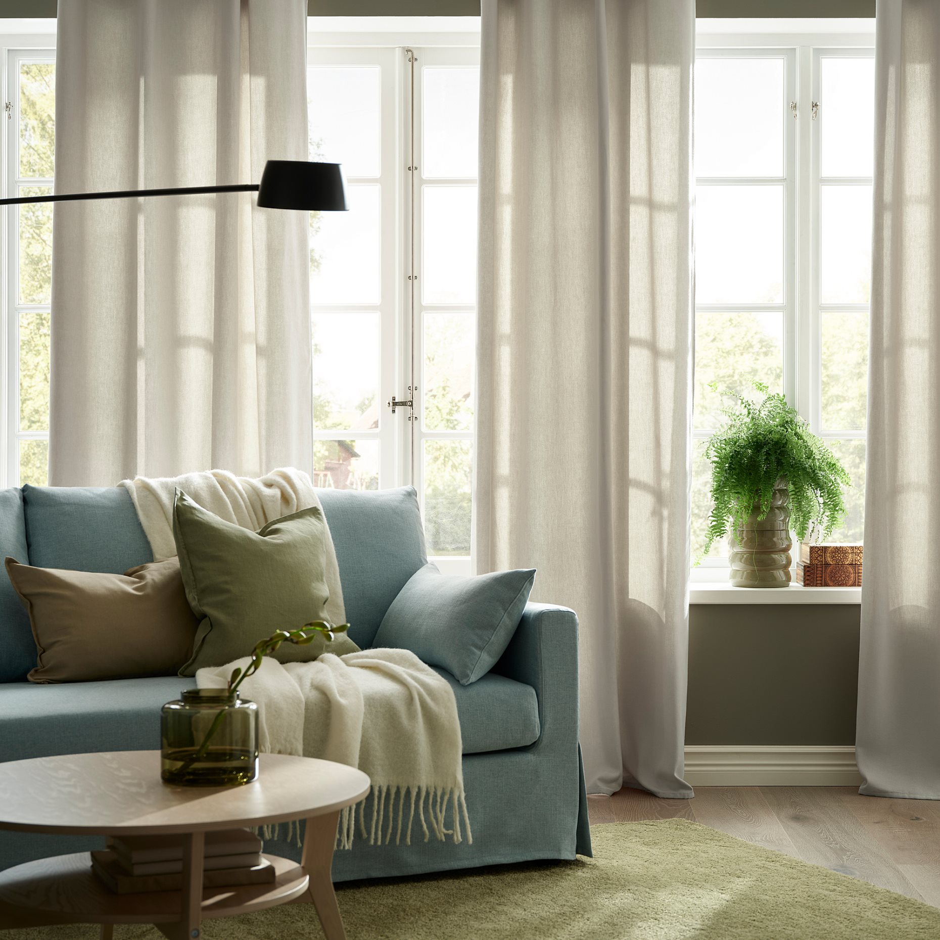 GINSTMOTT, curtains with heading tape/1 pair, 145x300 cm, 405.971.73