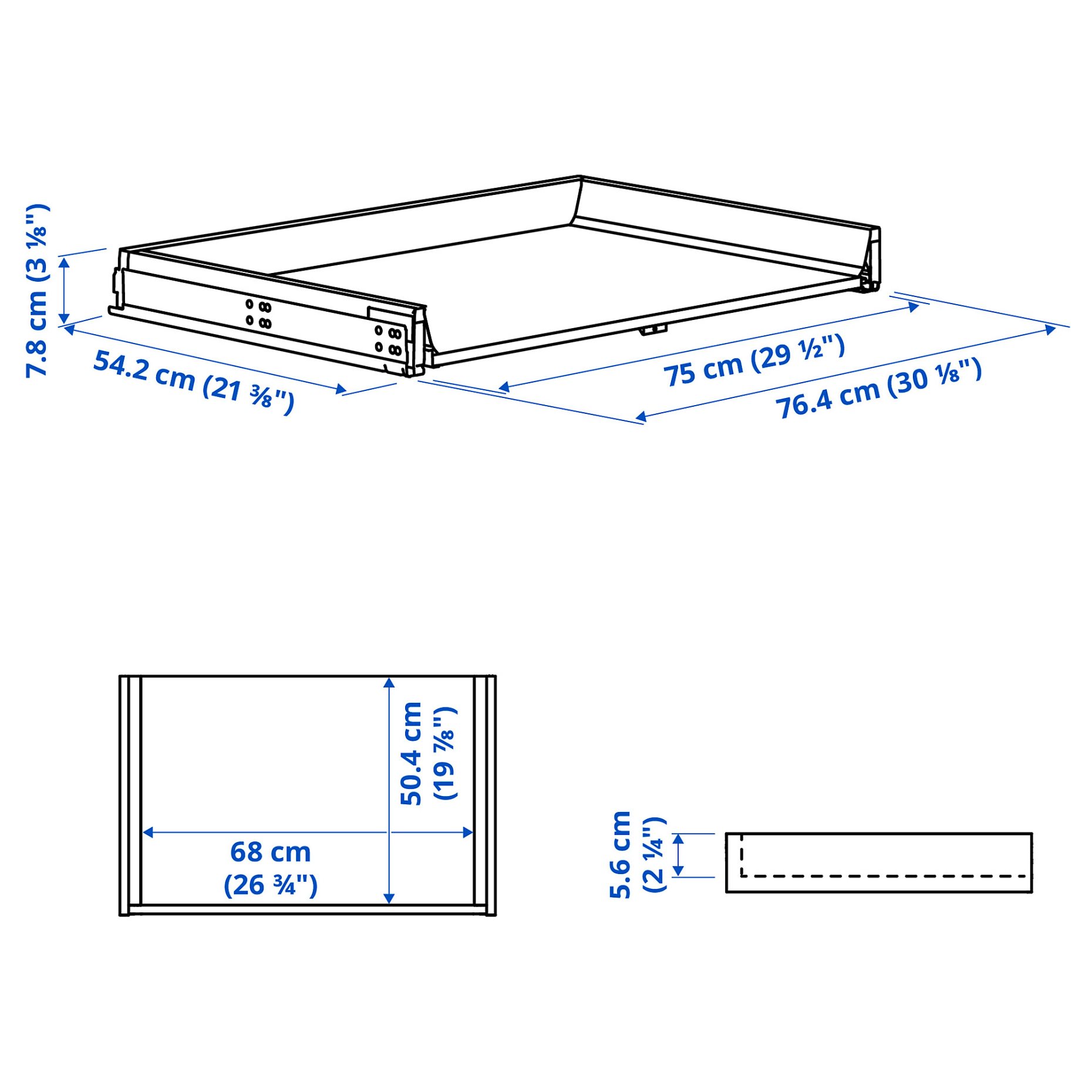 KNIVSHULT, συρτάρι χαμηλό, 80x60 cm, 406.006.70