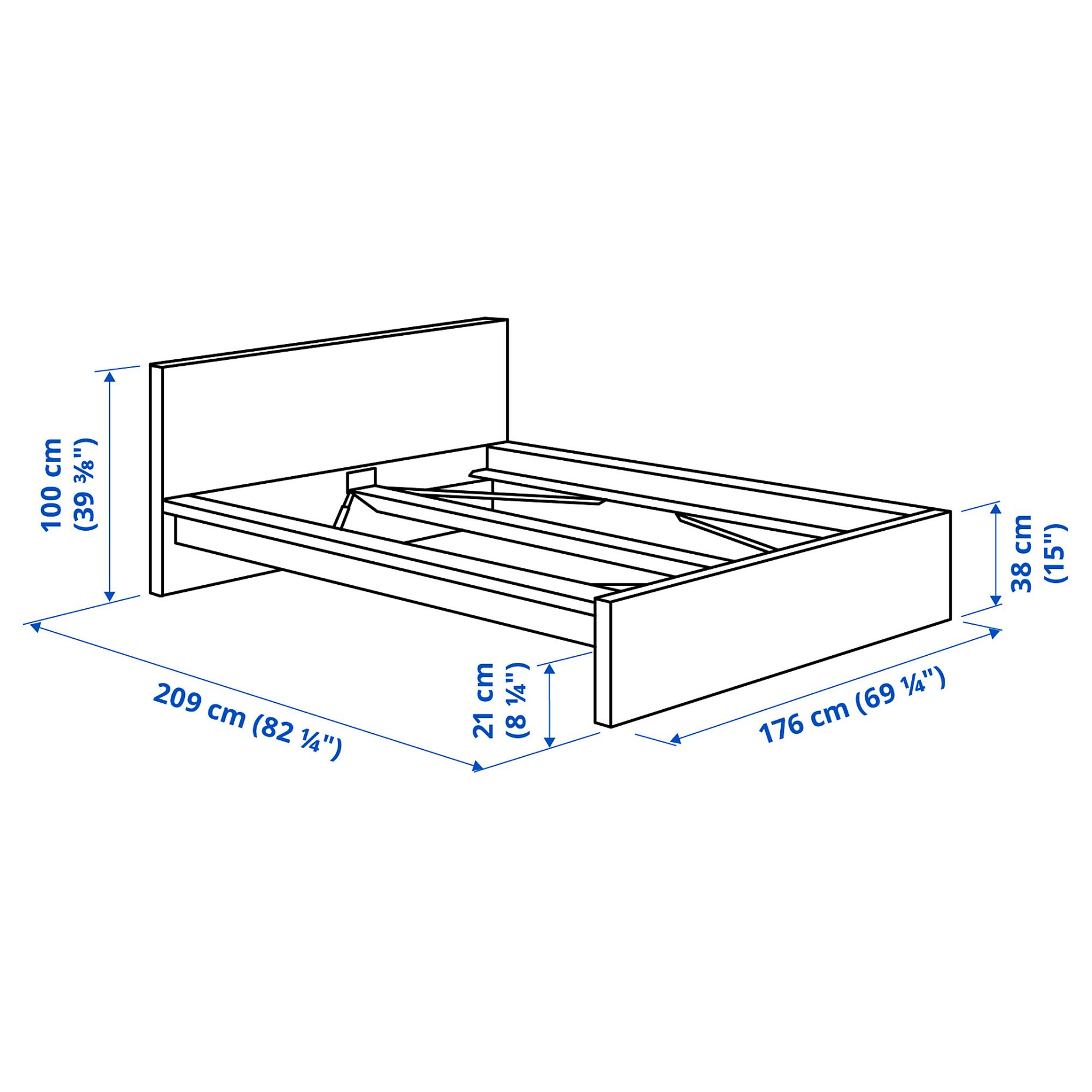 MALM, bed frame/high, 160X200 cm, 490.190.84