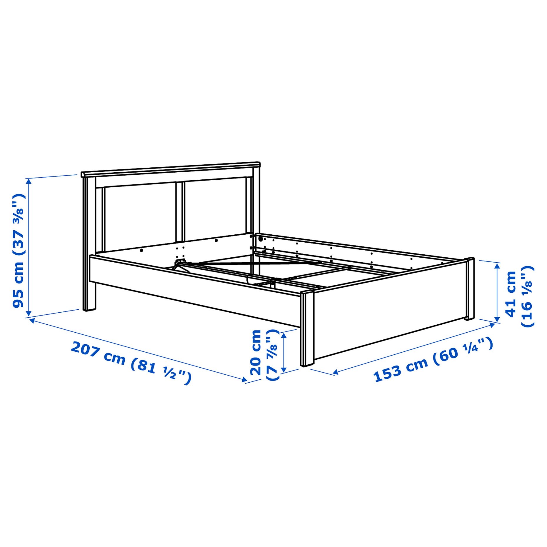 SONGESAND, bed frame, 140X200 cm, 492.412.82