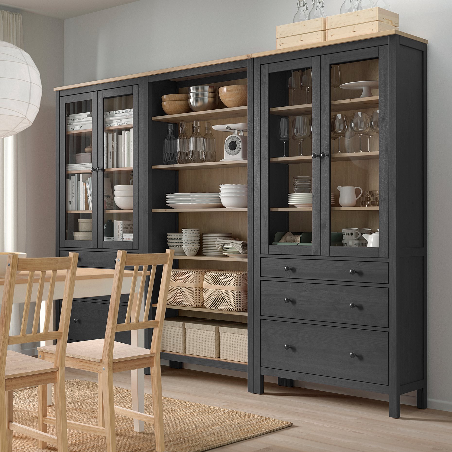 HEMNES, σύνθεση αποθήκευσης με πόρτες/συρτάρια, 493.365.67