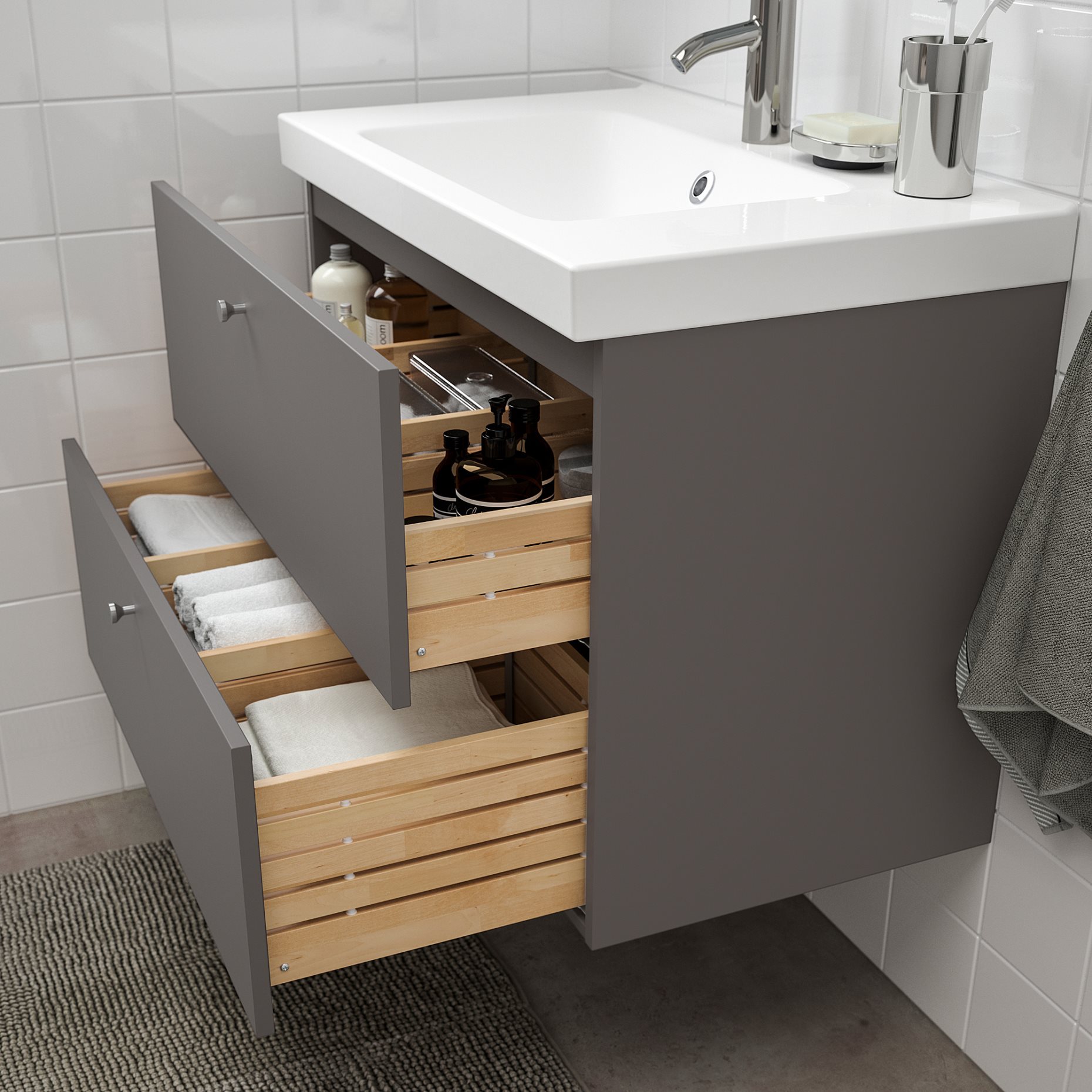 GODMORGON/ODENSVIK, wash-stand with 2 drawers, 493.384.77