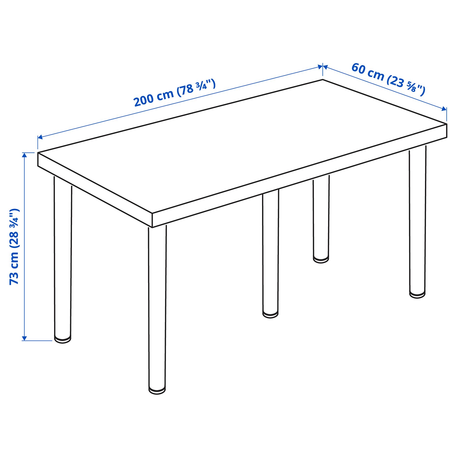 LAGKAPTEN/ADILS, desk, 200x60 cm, 494.175.25