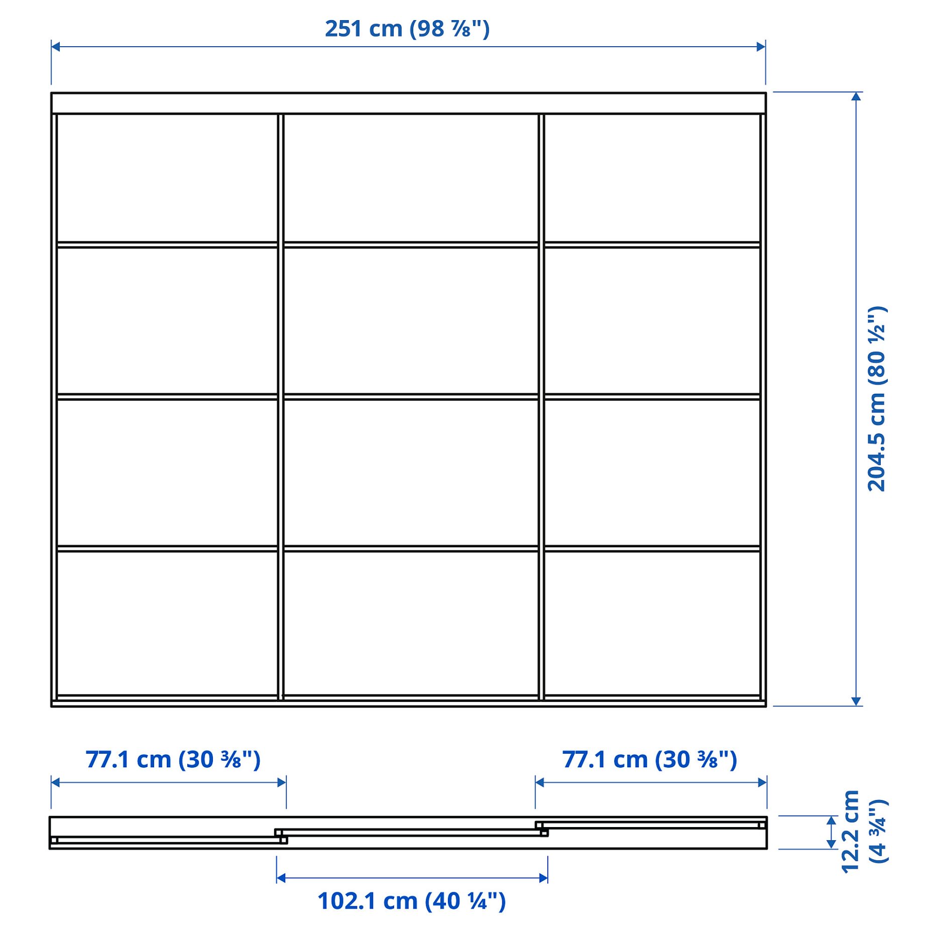 SKYTTA/AULI, σύνθεση με συρόμενη πόρτα, 251x205 cm, 494.227.39