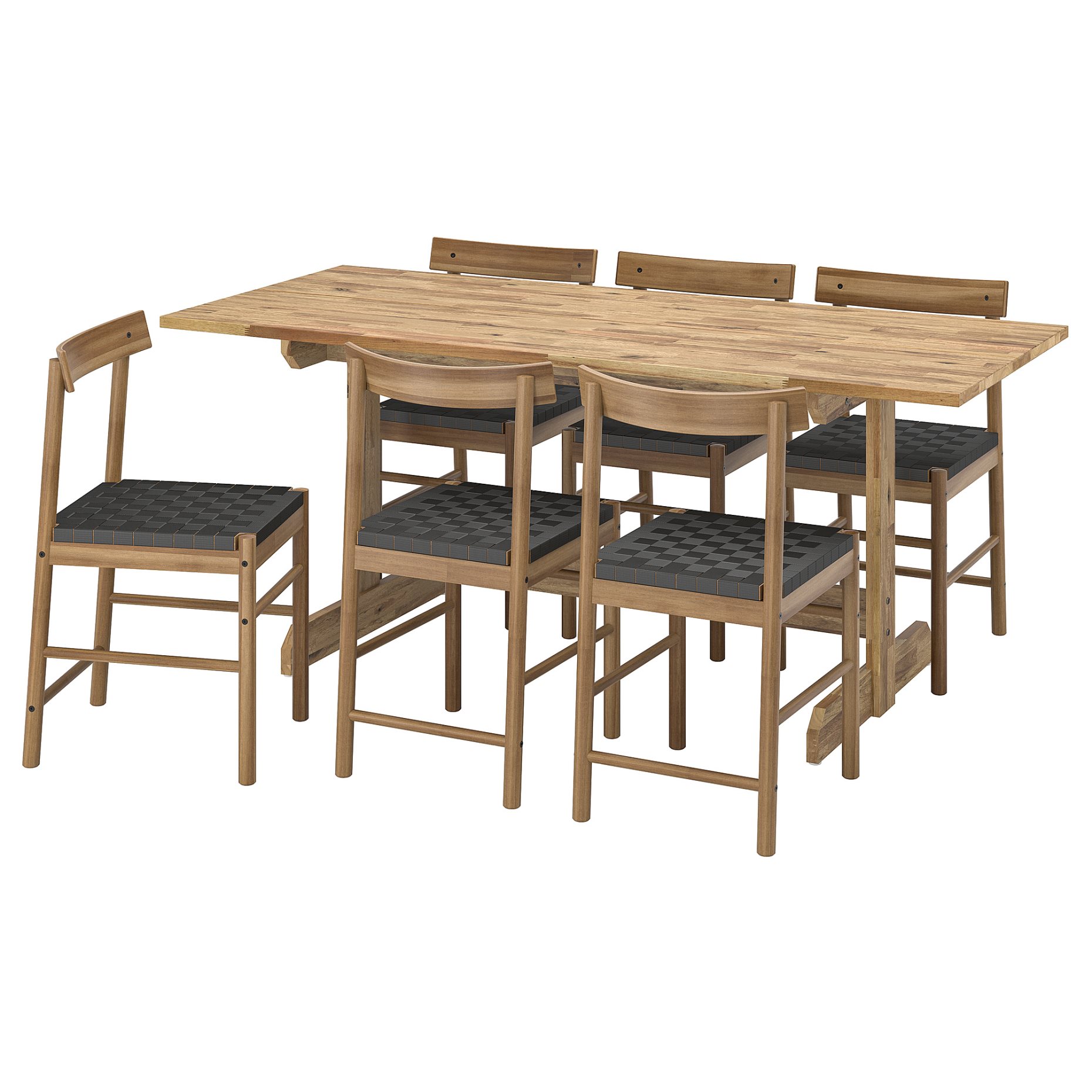 NACKANAS/NACKANAS, table and 6 chairs, 180 cm, 494.675.63