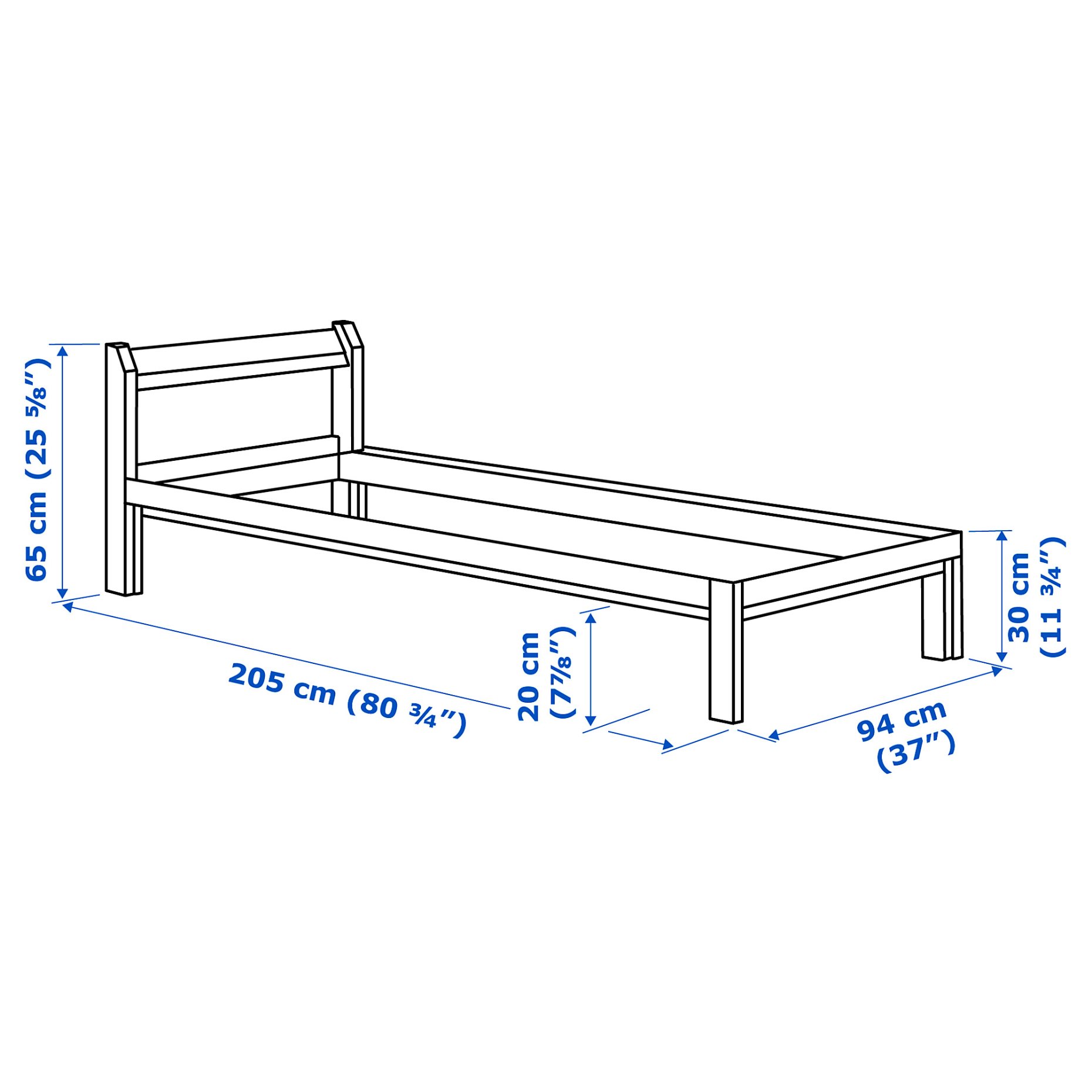 NEIDEN, bed frame, 90X200 cm, 494.960.04