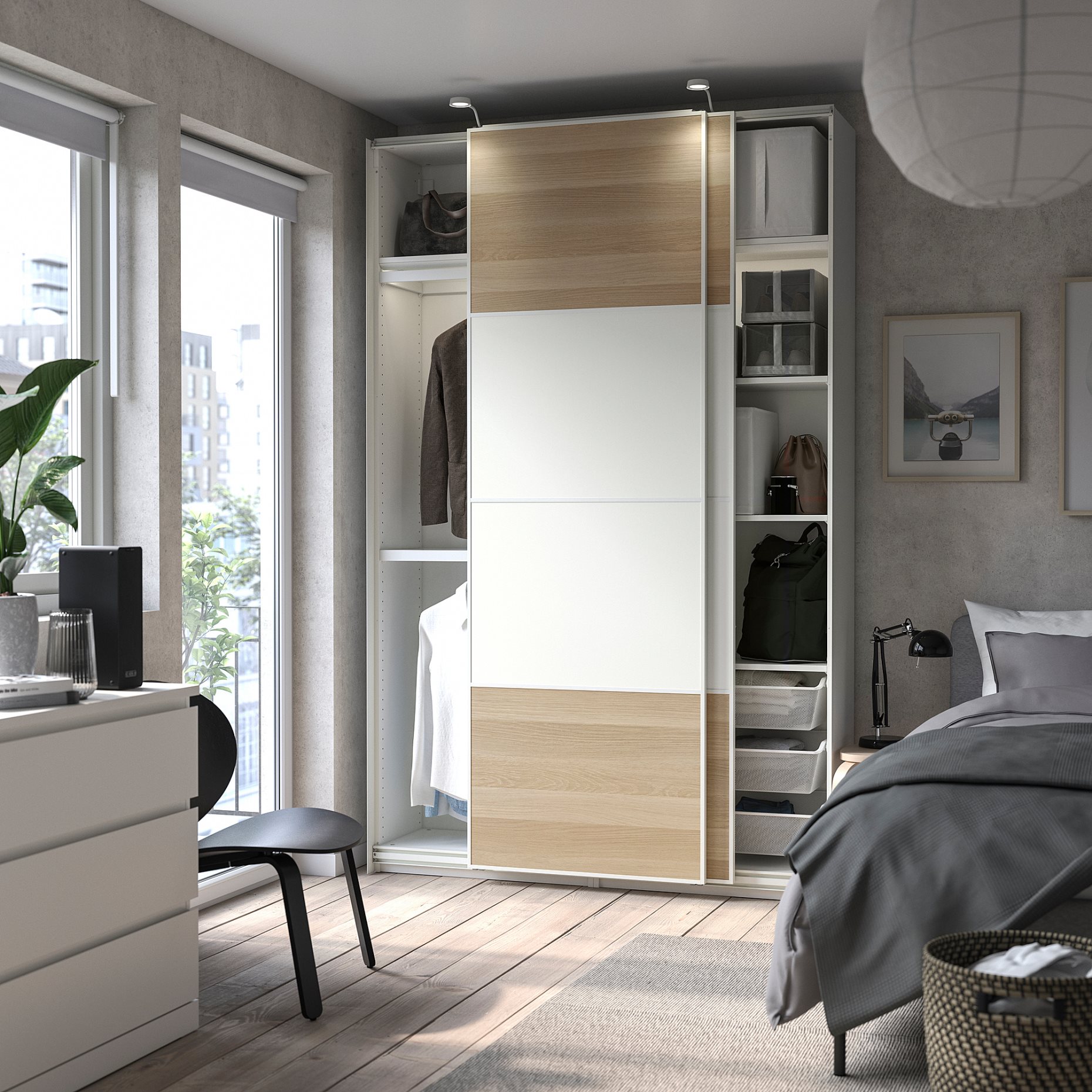 PAX/MEHAMN, wardrobe combination, 150x43x236 cm, 495.003.03