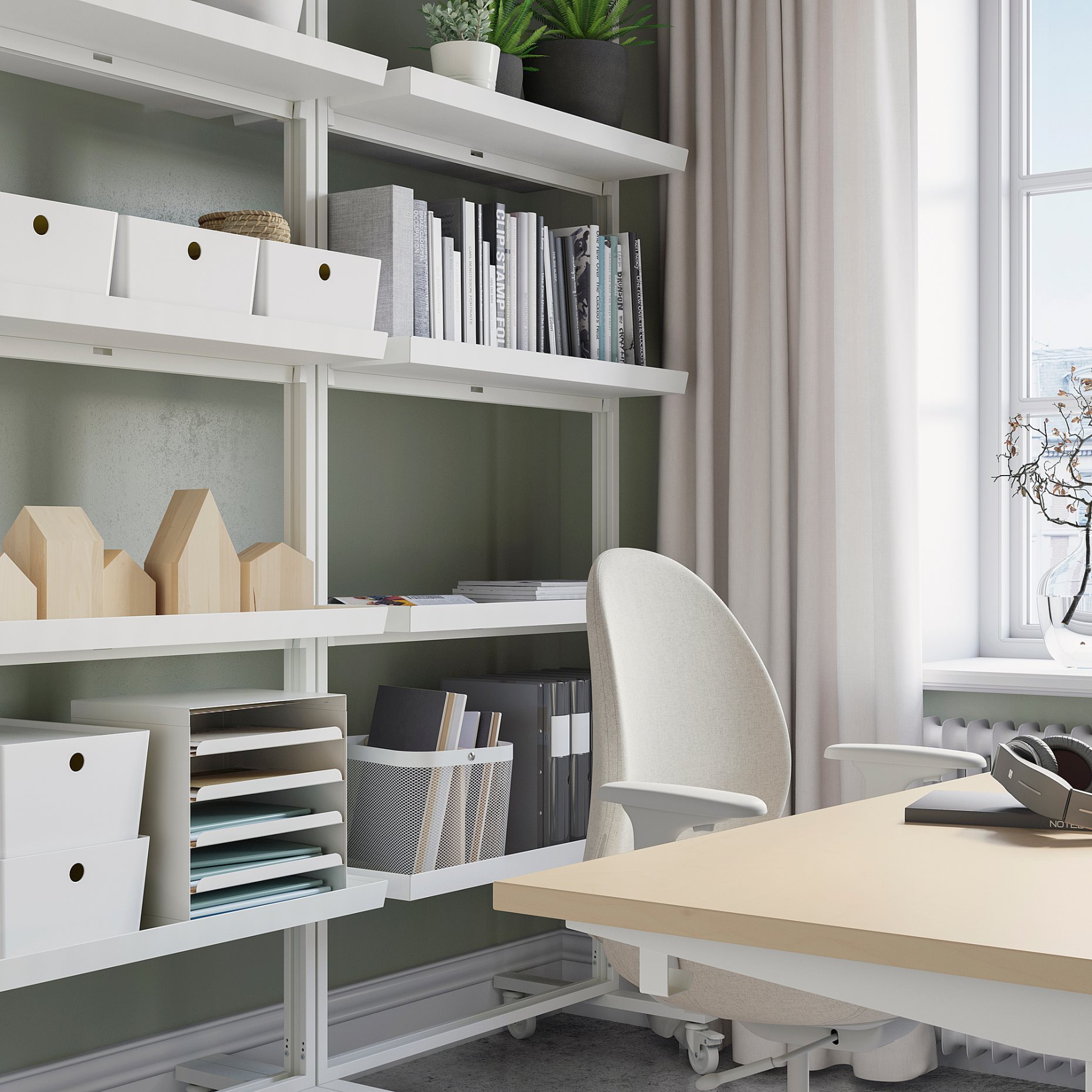 MITTZON, frame with castors/display shelf, 85x205 cm, 495.361.75