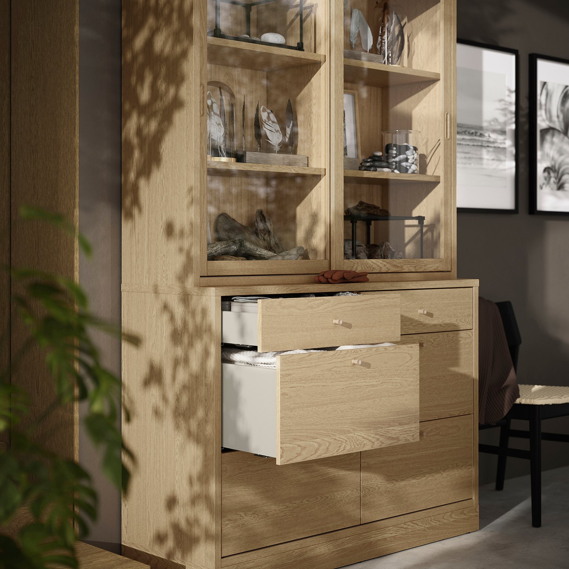 storage combination with drawers, 121x47x210 cm, 495.478.81