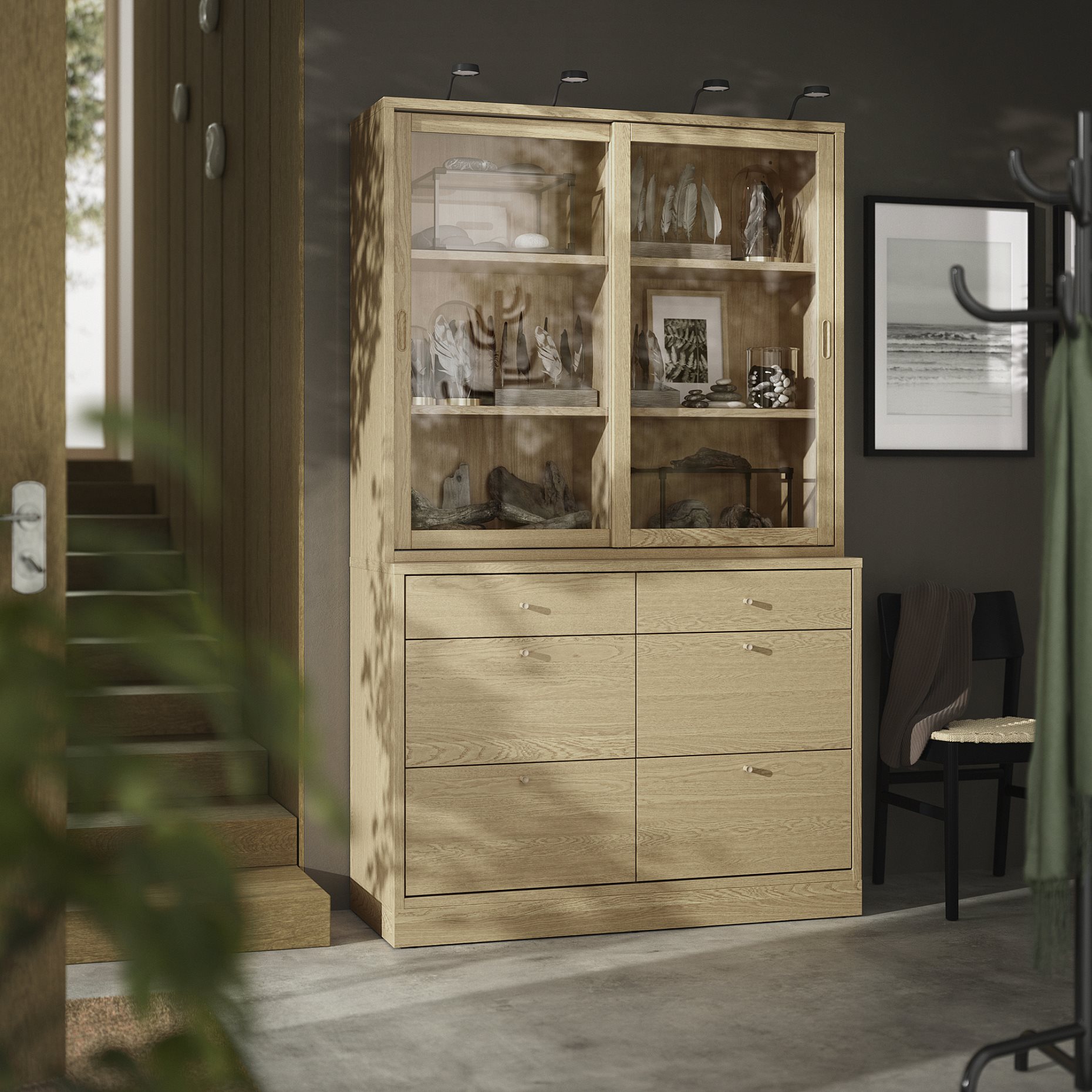 storage combination with drawers, 121x47x210 cm, 495.478.81