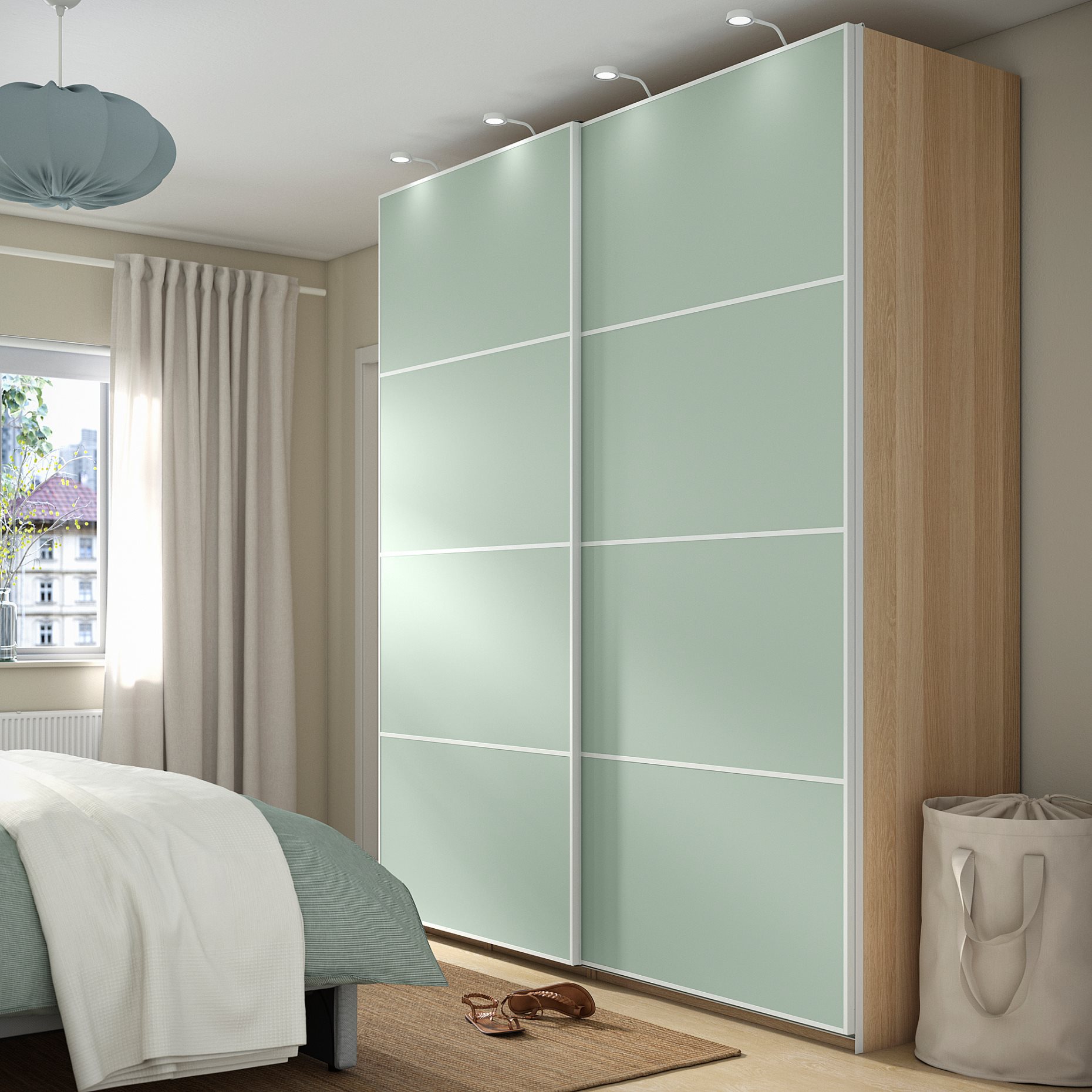 PAX/MEHAMN, ντουλάπα με συρόμενες πόρτες, 200x66x236 cm, 495.517.45