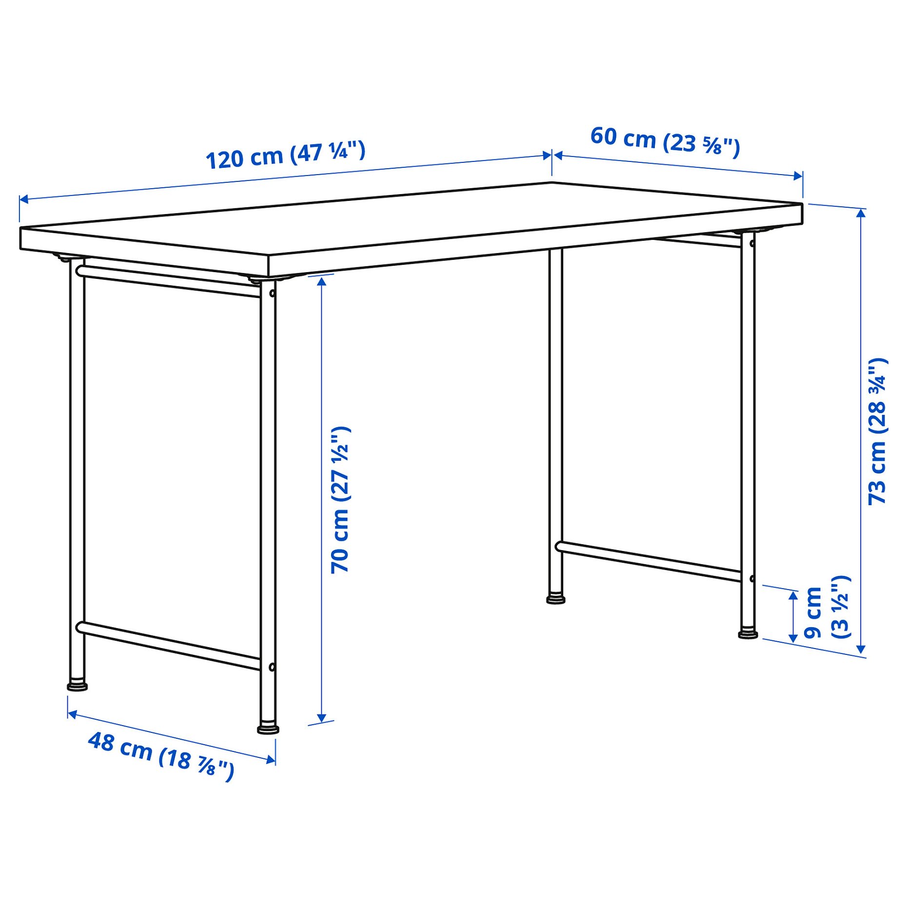 LAGKAPTEN/SPAND, desk, 120x60 cm, 495.636.25