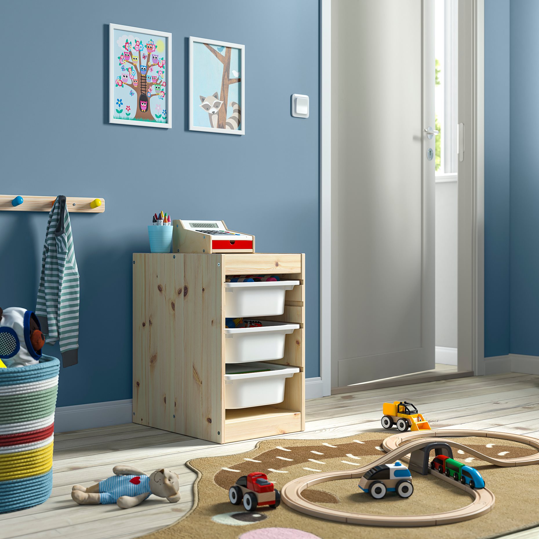 TROFAST, σύνθεση αποθήκευσης με κουτιά, 32x44x52 cm, 495.732.57