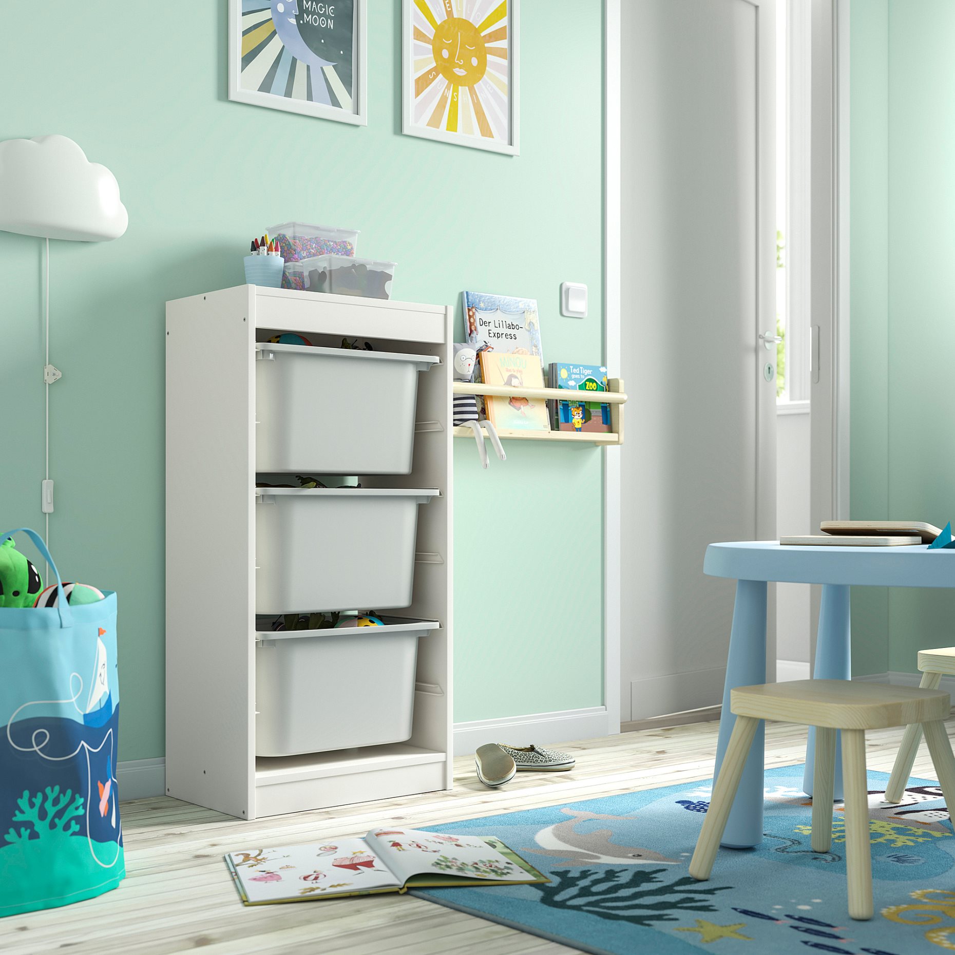 TROFAST, storage combination with boxes, 46x30x94 cm, 495.752.04