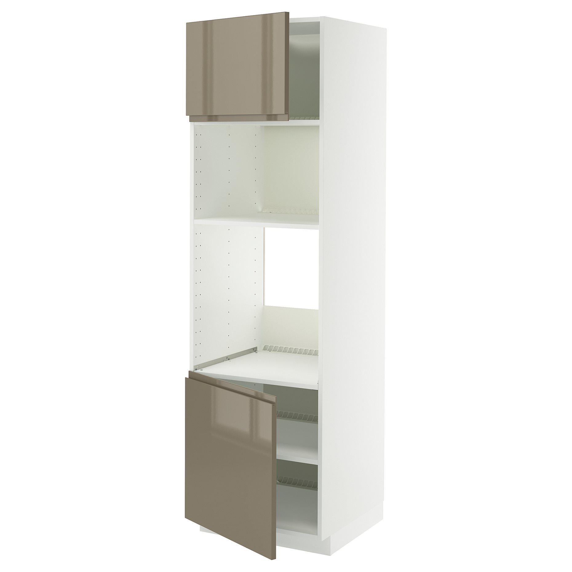 METOD, high cabinet for oven/microwave with 2 doors/shelves, 60x60x200 cm, 495.774.39