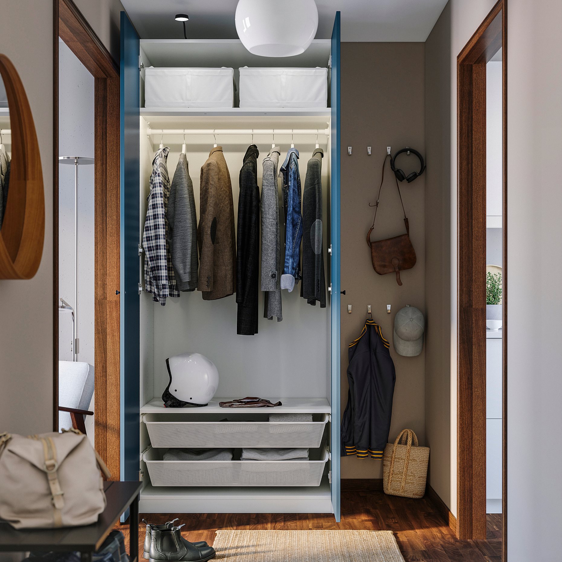 PAX/FYRUDDEN, wardrobe combination, 100x60x236 cm, 495.816.05