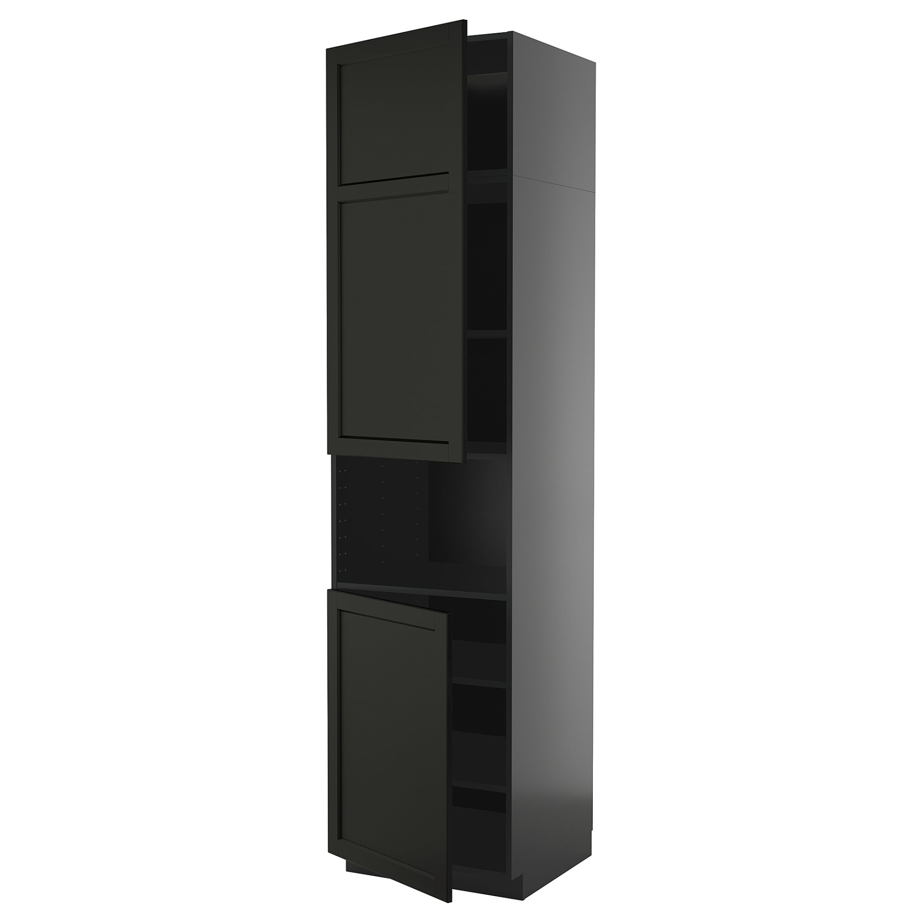 METOD, high cabinet for microwave with 2 doors/shelves, 60x60x240 cm, 495.889.18