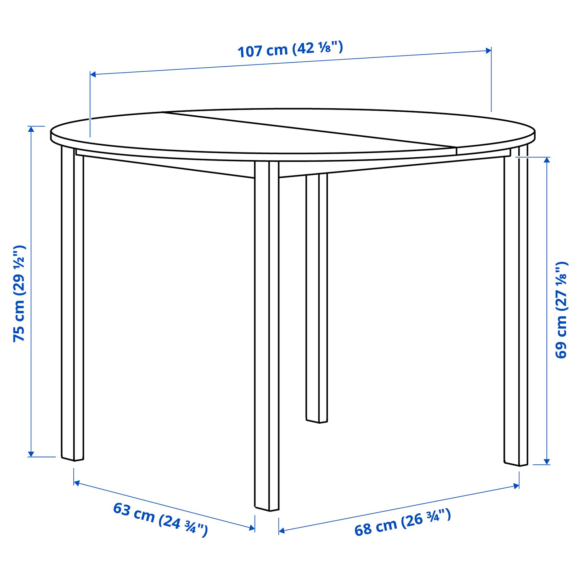 VIHALS, table, 107 cm, 495.899.70