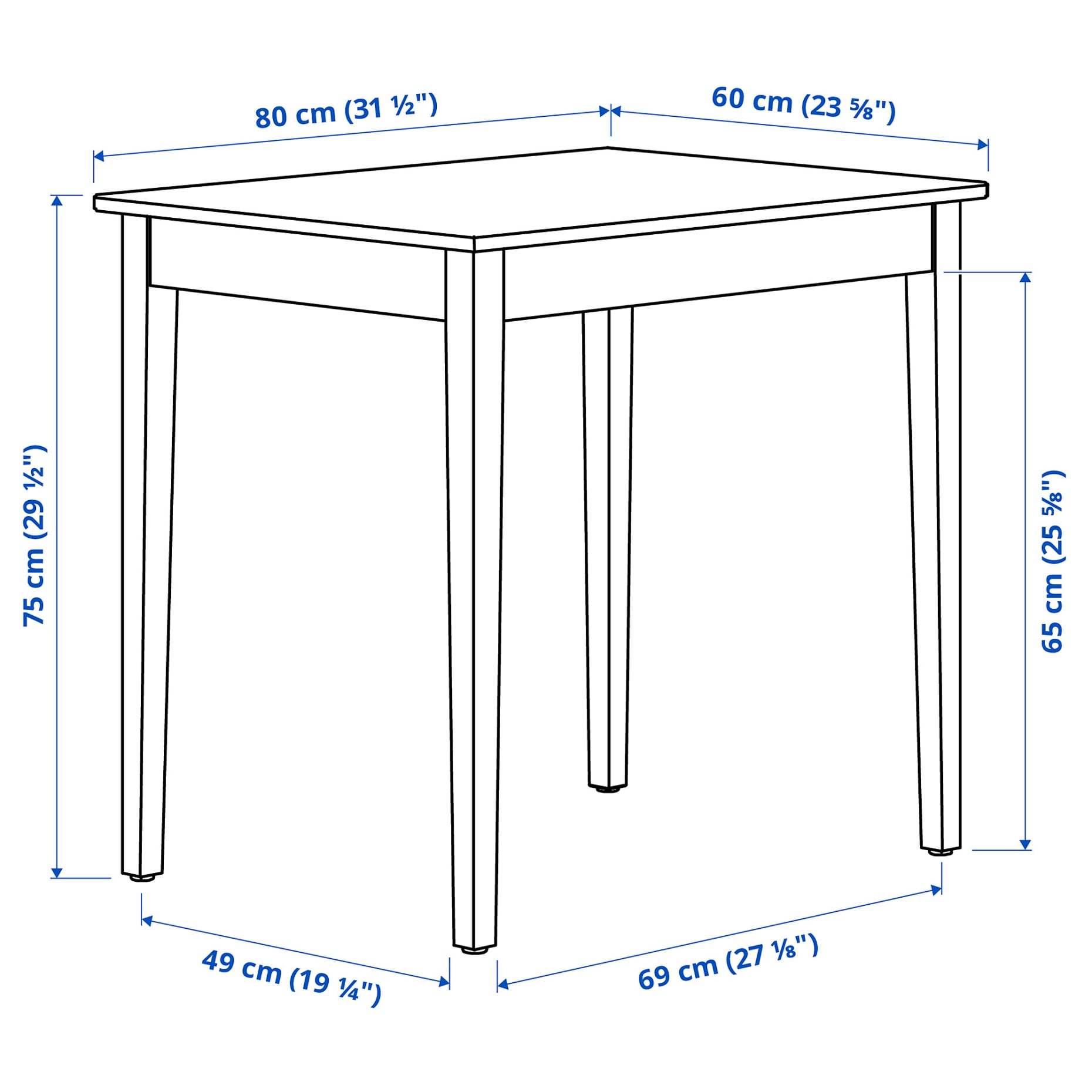 NÄSINGE/NÄSINGE, table and 2 chairs, 80x60 cm, 495.969.99