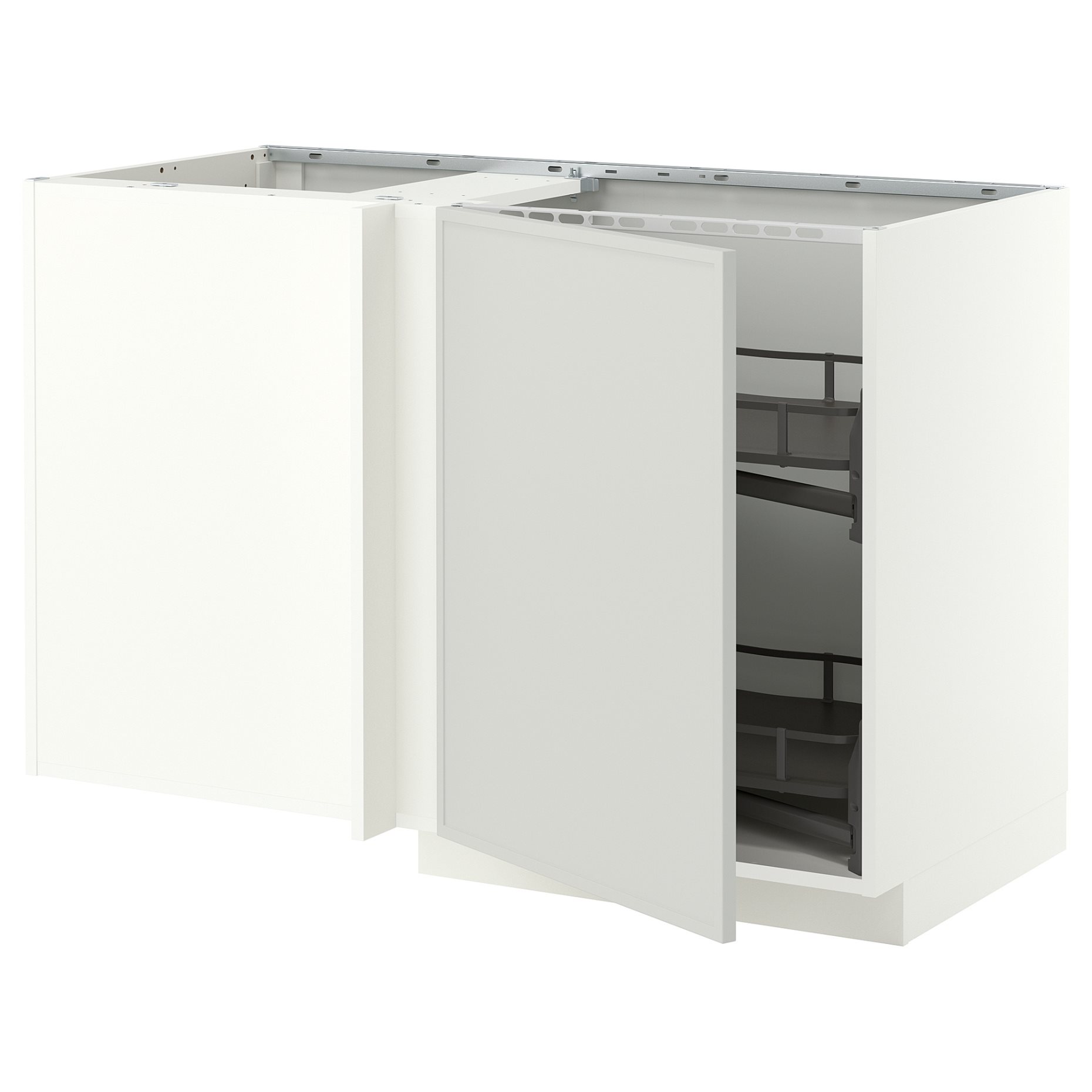 METOD, corner base cabinet with pull-out fitting, 128x68 cm, 496.058.71