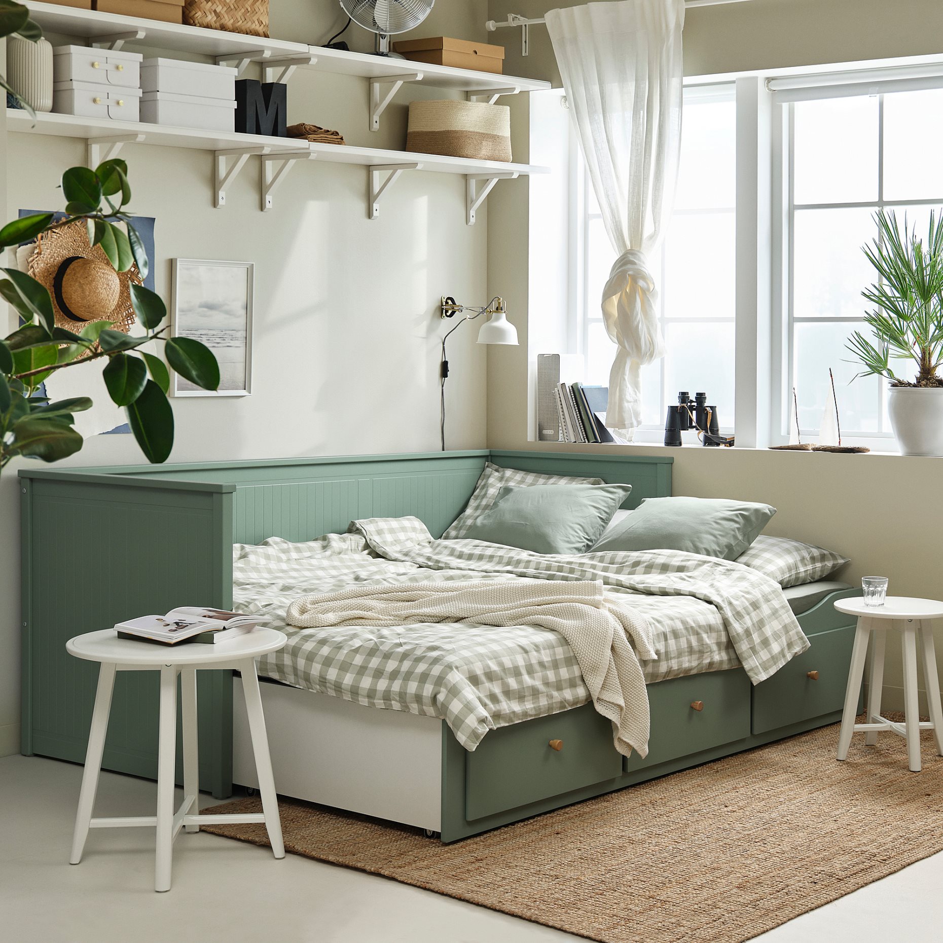 HEMNES, day-bed with 3 drawers/2 mattresses, 80x200 cm, 496.102.31