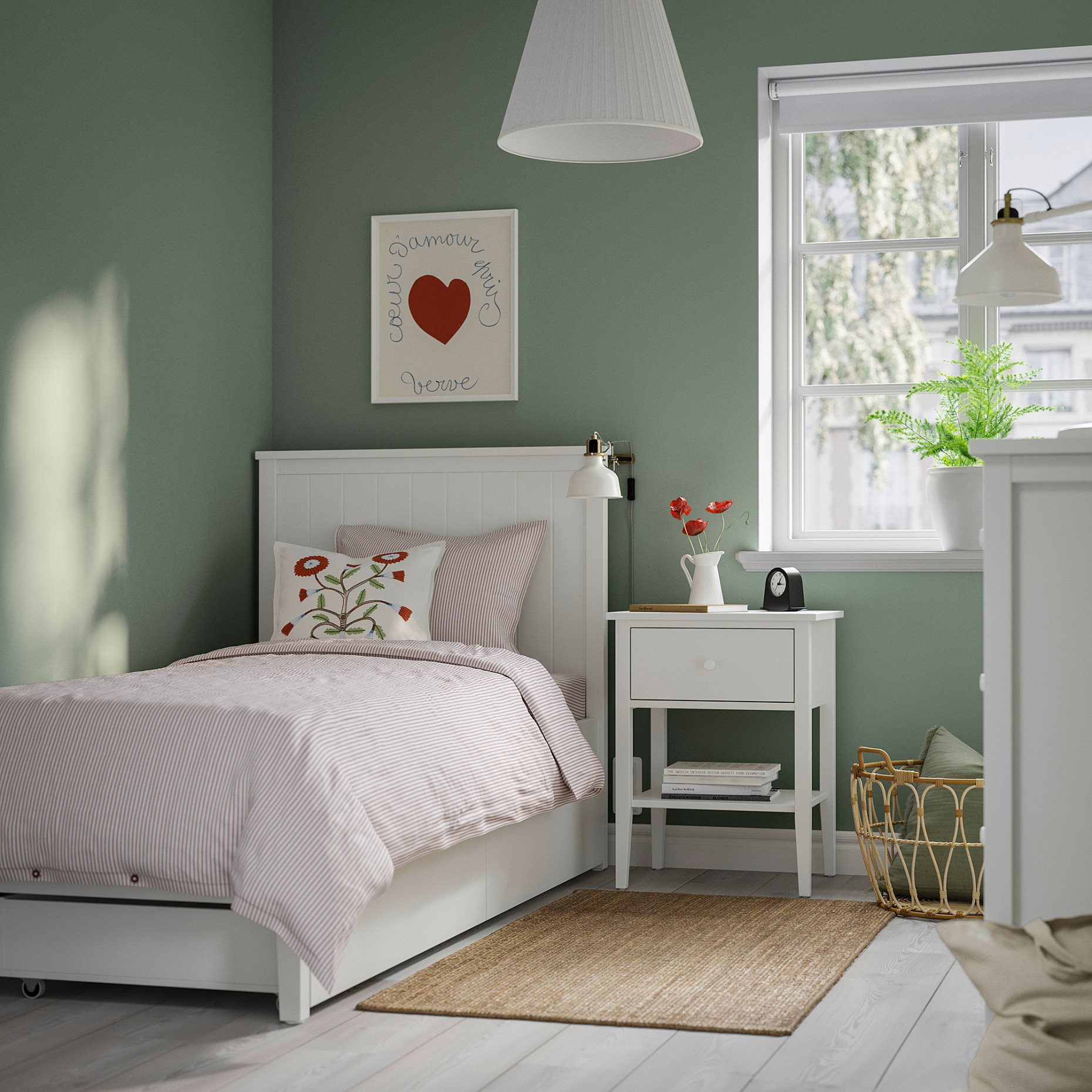 GULLABERG, bed frame with 2 storage boxes, 90x200 cm, 496.310.16