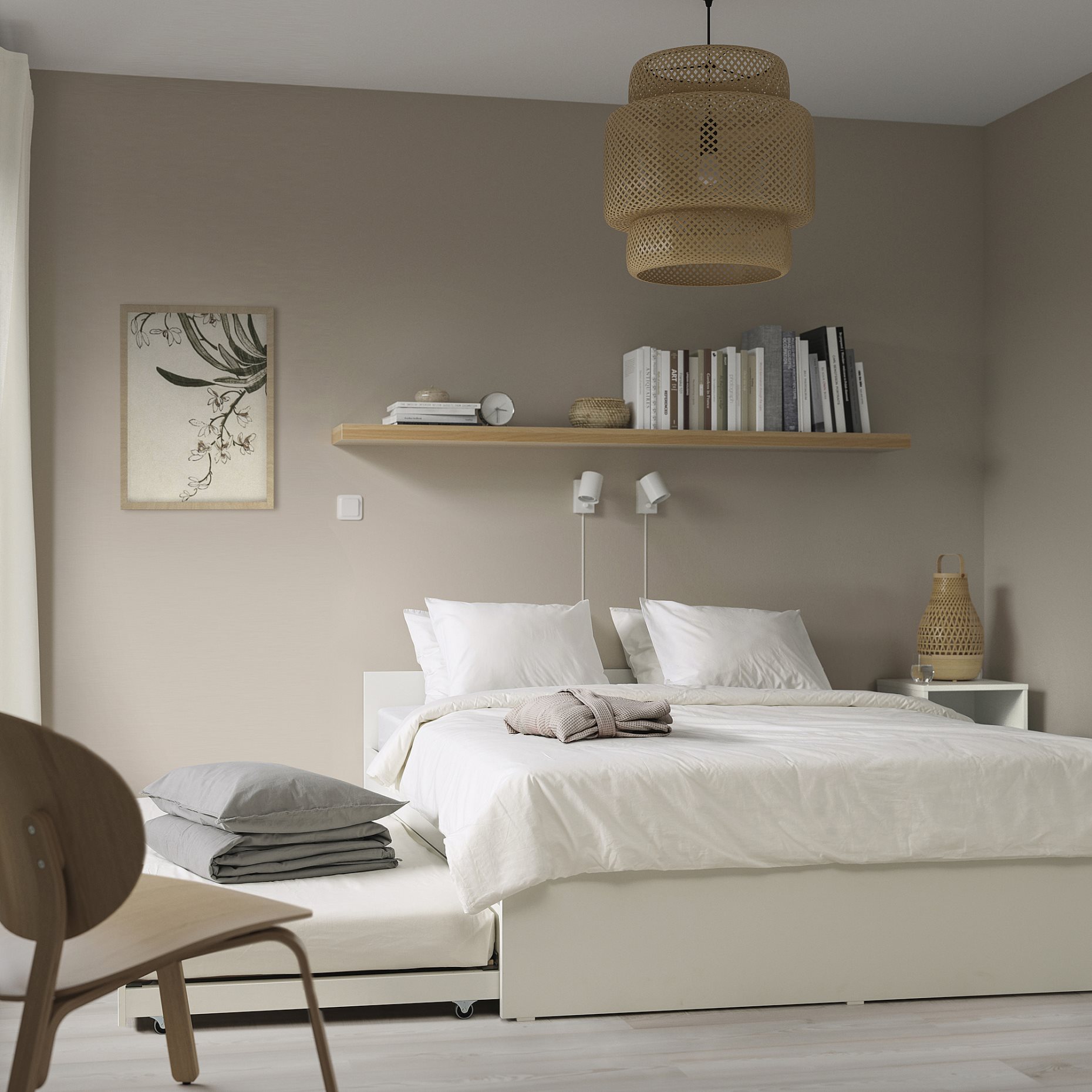 VIHALS, bed frame with 2 storage boxes/1 trundle bed, 140x200 cm/80x200 cm, 496.347.22