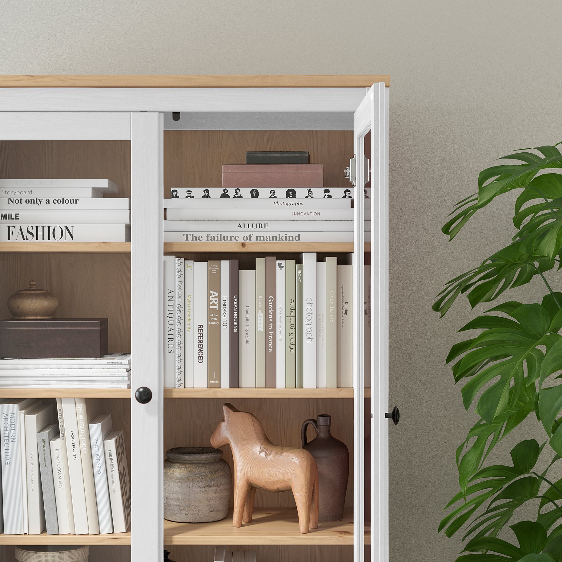 HEMNES, ντουλάπι 3 συρτάρια, γυάλινη πόρτα, 504.135.07