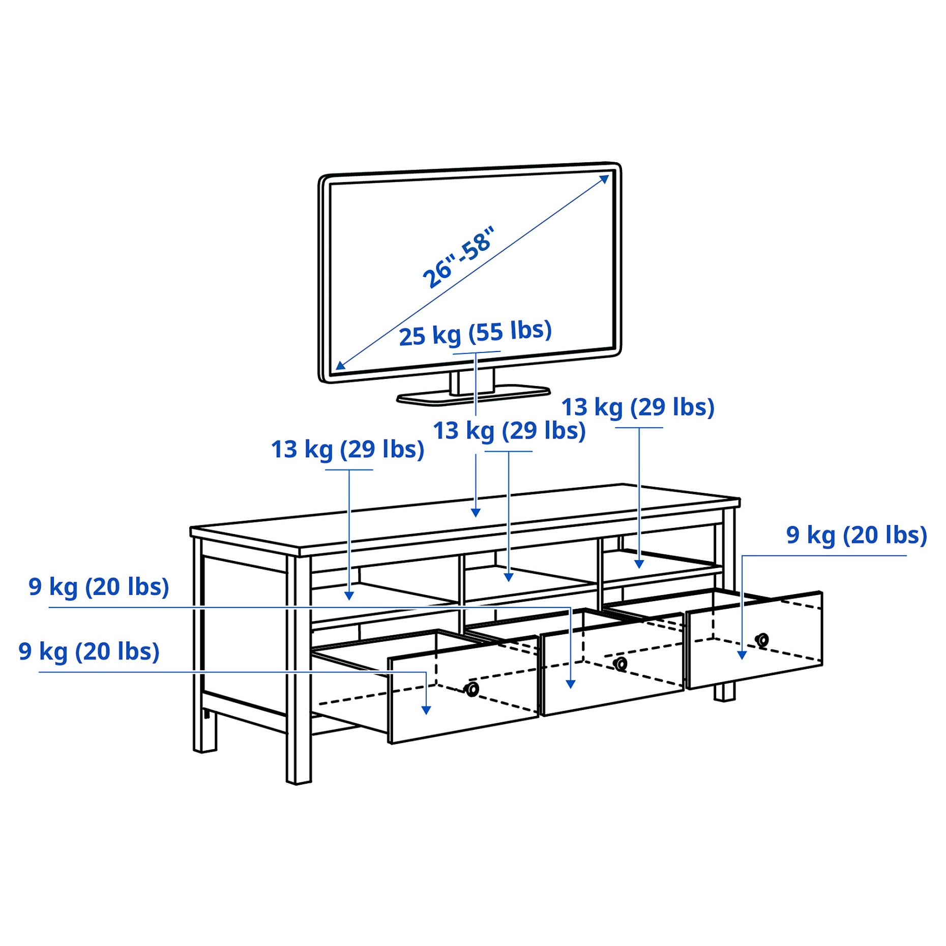 HEMNES, έπιπλο TV, 504.135.26
