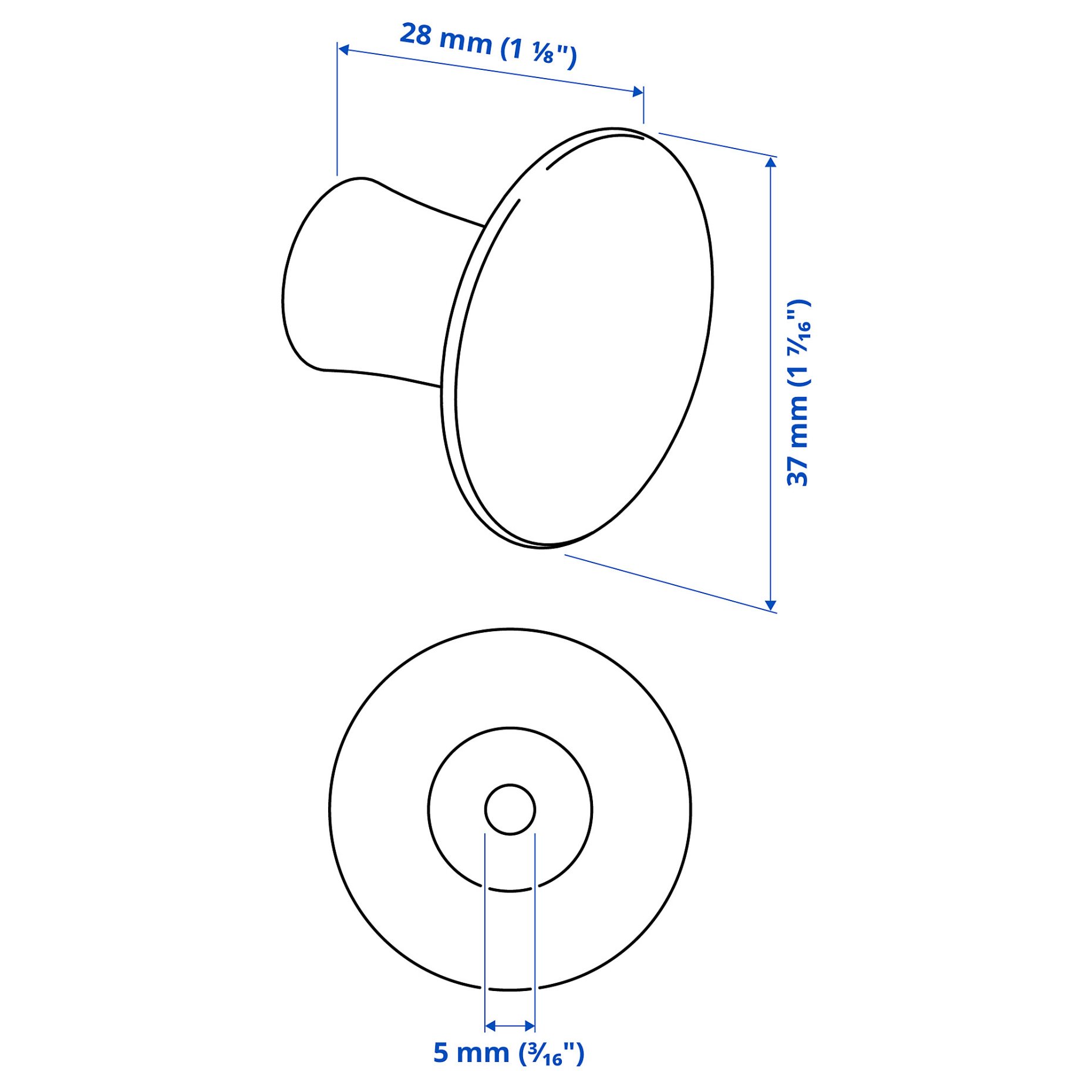 VINNÄSET, πόμολο, 37 mm, 504.342.94
