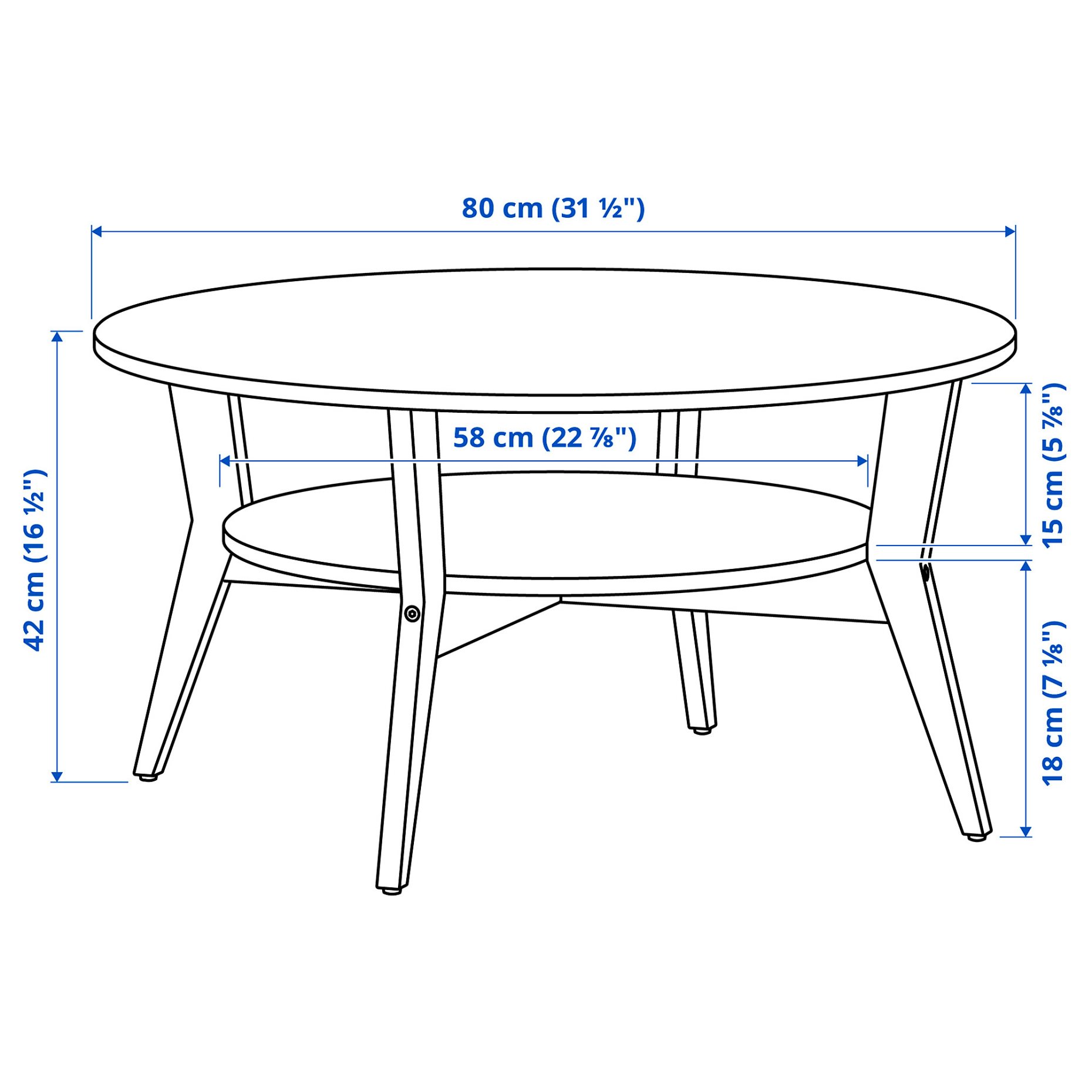 JAKOBSFORS, coffee table, 80 cm, 505.151.67