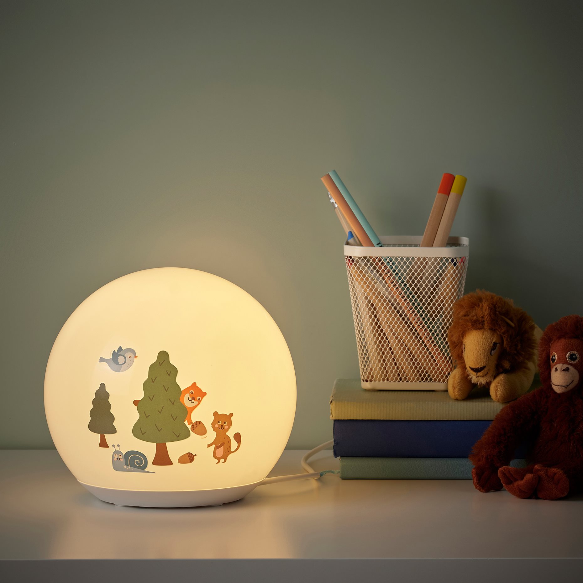 BRUMMIG, επιτραπέζιο φωτιστικό με ενσωματωμένο φωτισμό LED/μοτίβο δάσος, 505.261.23