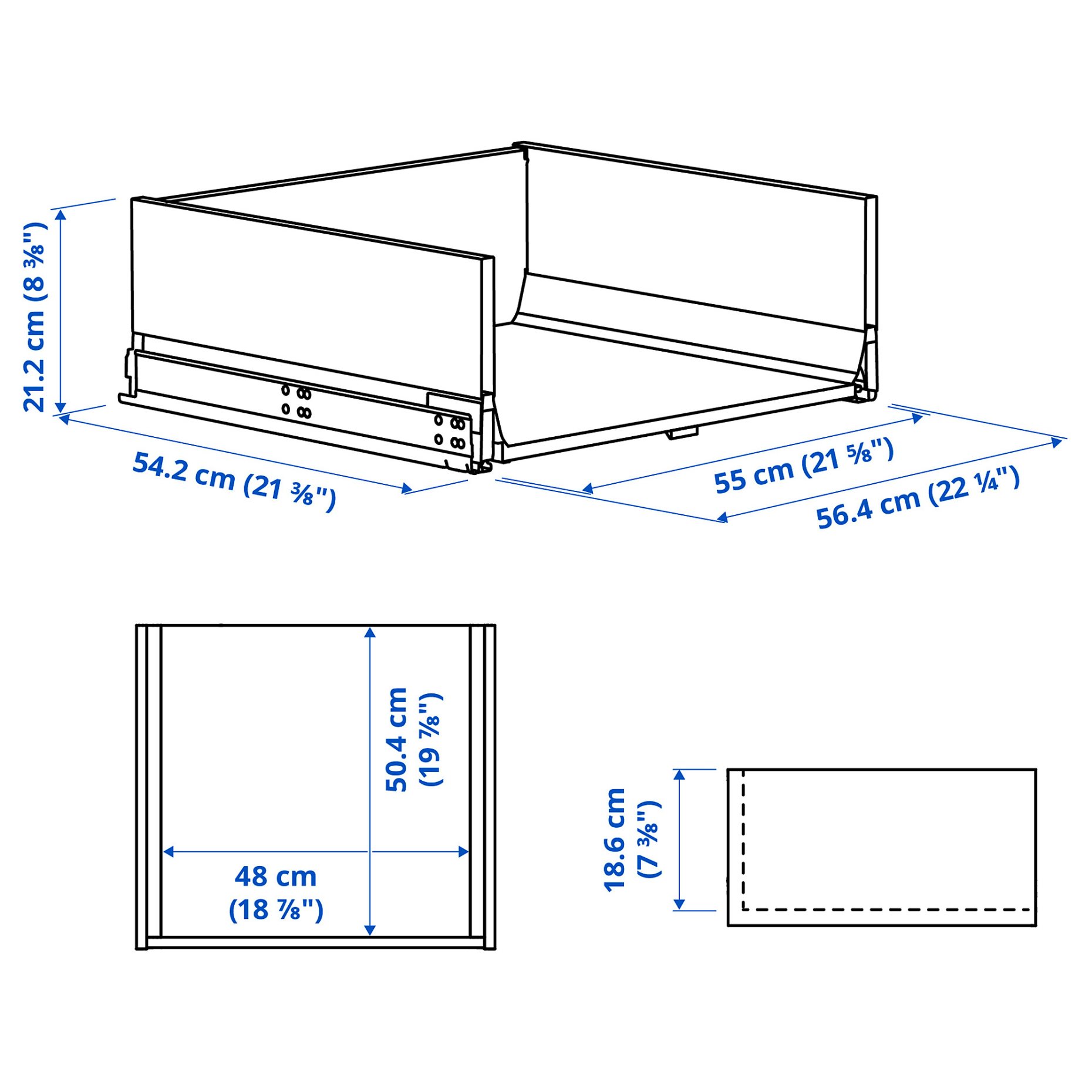 KNIVSHULT, συρτάρι ψηλό, 60x60 cm, 506.006.60