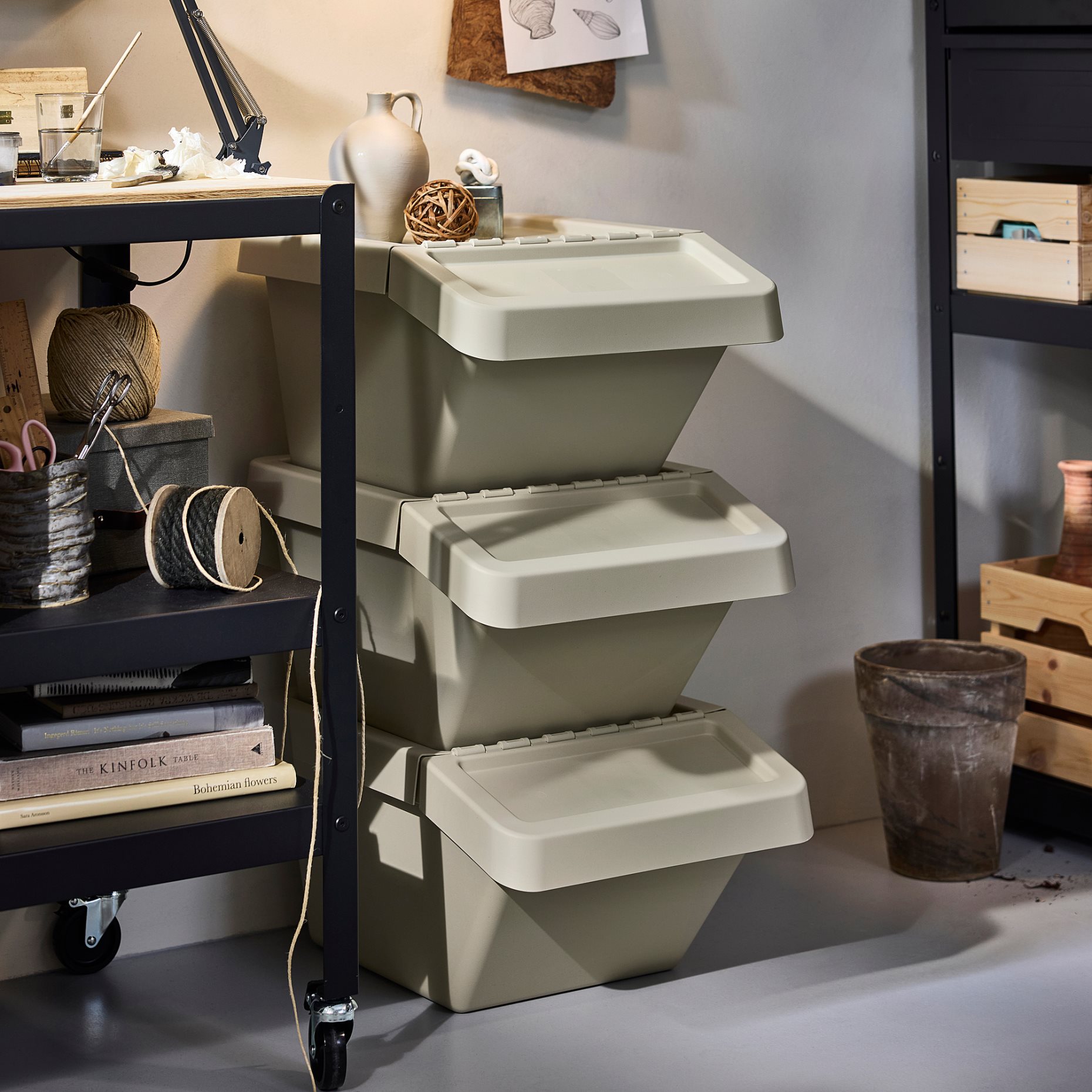 SORTERA, sorting bin with lid, 37 l, 506.020.94