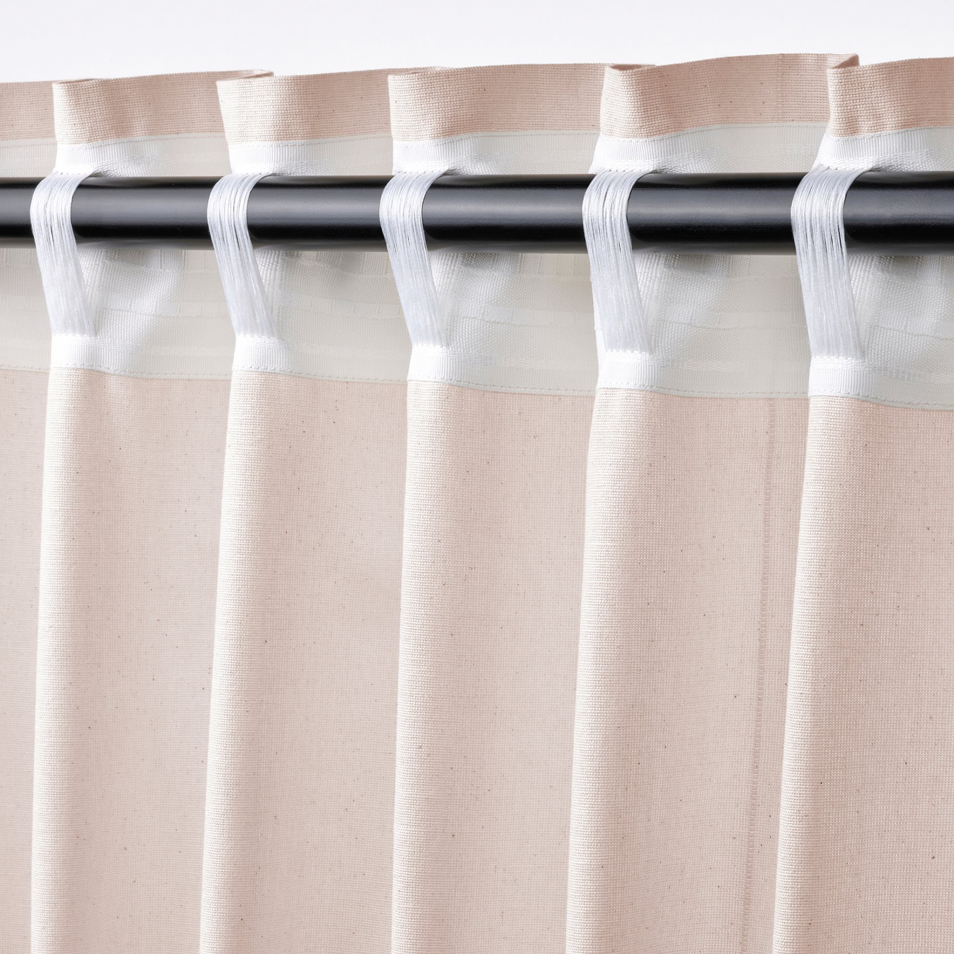 LENDA, curtains with tie-backs and heading tape/1 pair, 140x300 cm, 506.149.40