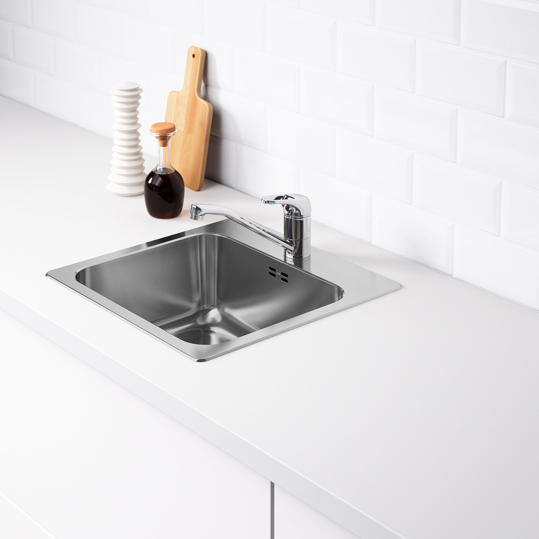 LÅNGUDDEN, inset sink 1 bowl, 46x46 cm, 591.573.91