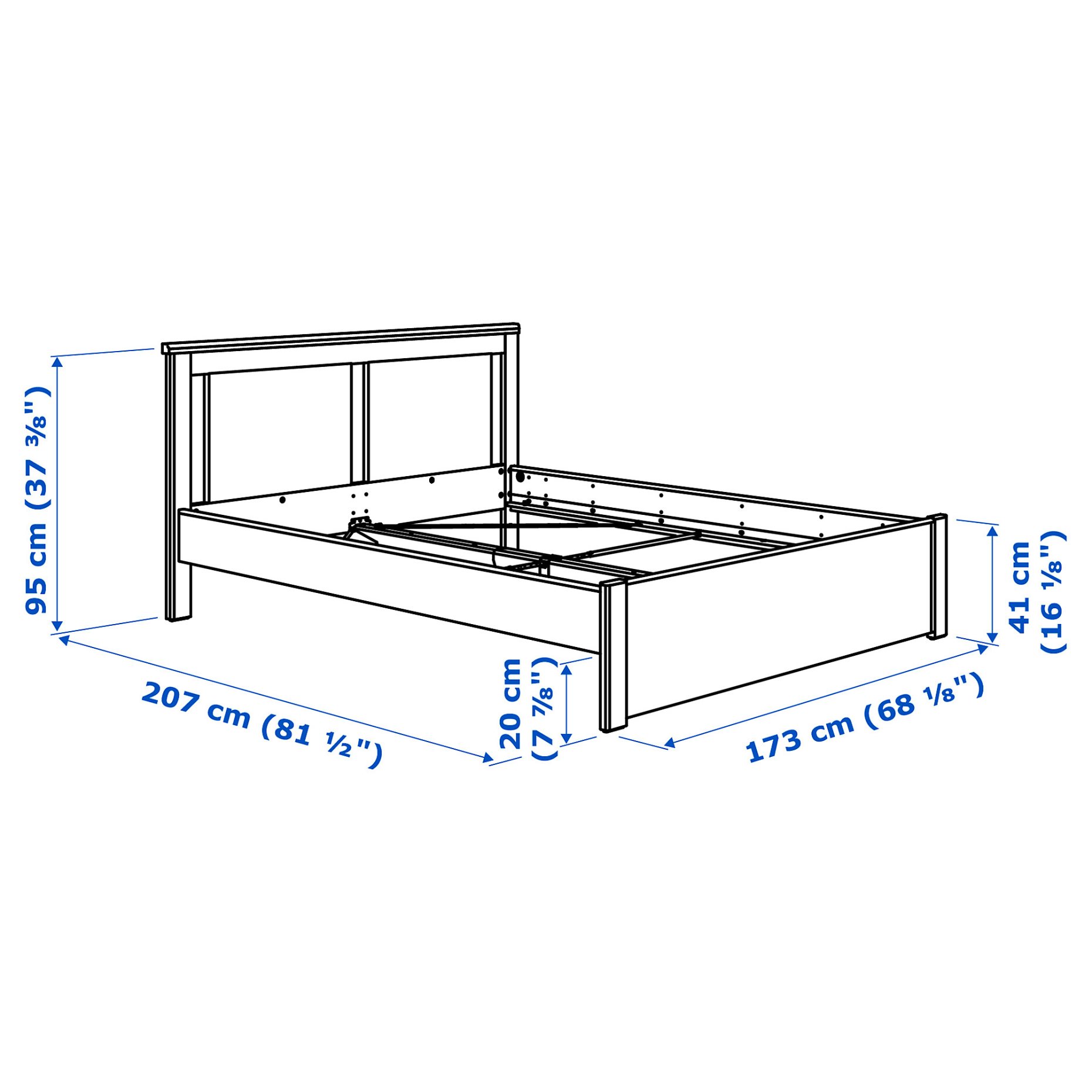 SONGESAND, bed frame, 160X200 cm, 592.412.29
