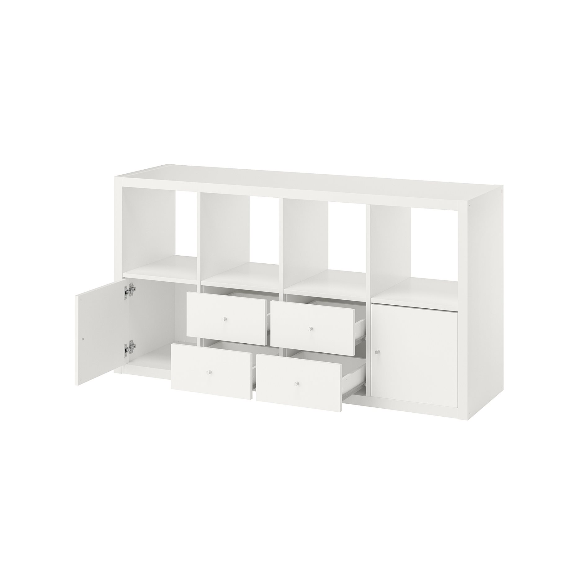 KALLAX, shelving unit with 4 inserts, 147x77 cm, 592.783.07