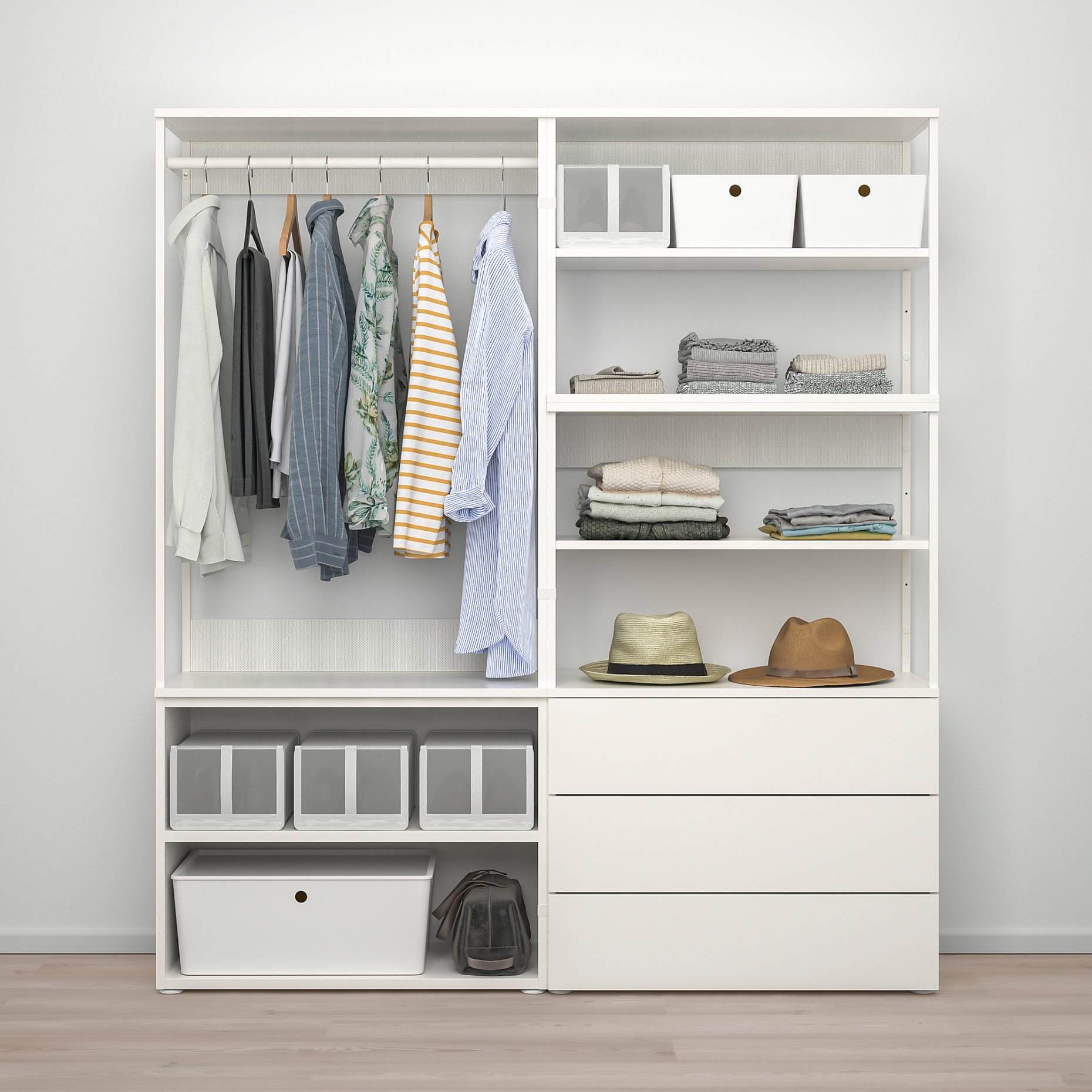 PLATSA, wardrobe with 2 doors/3 drawers, 160X42X181 cm, 593.362.70