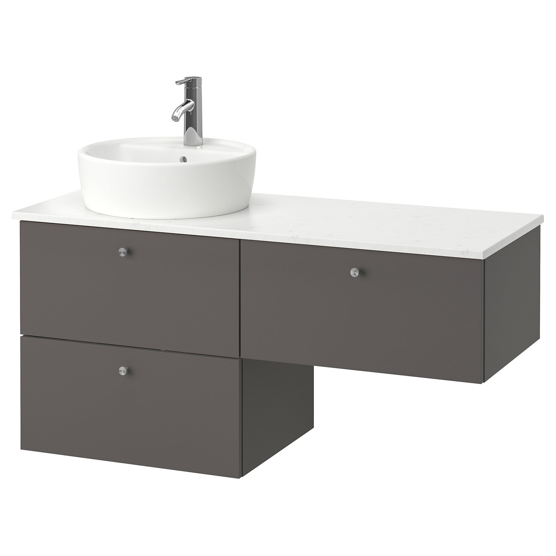 GODMORGON/TOLKEN/TORNVIKEN, wash-stand with 3 drawers, 122x49x74 cm, 593.397.06
