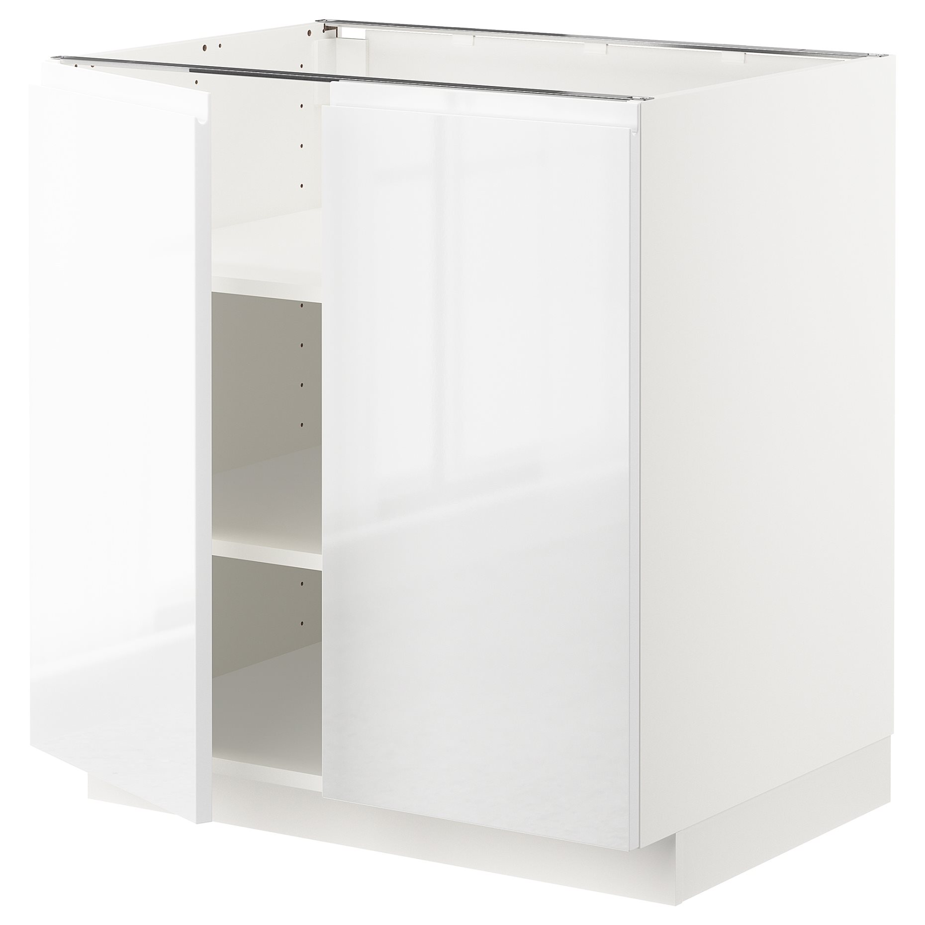 METOD, base cabinet with shelves/2 doors, 80x60 cm, 594.649.03