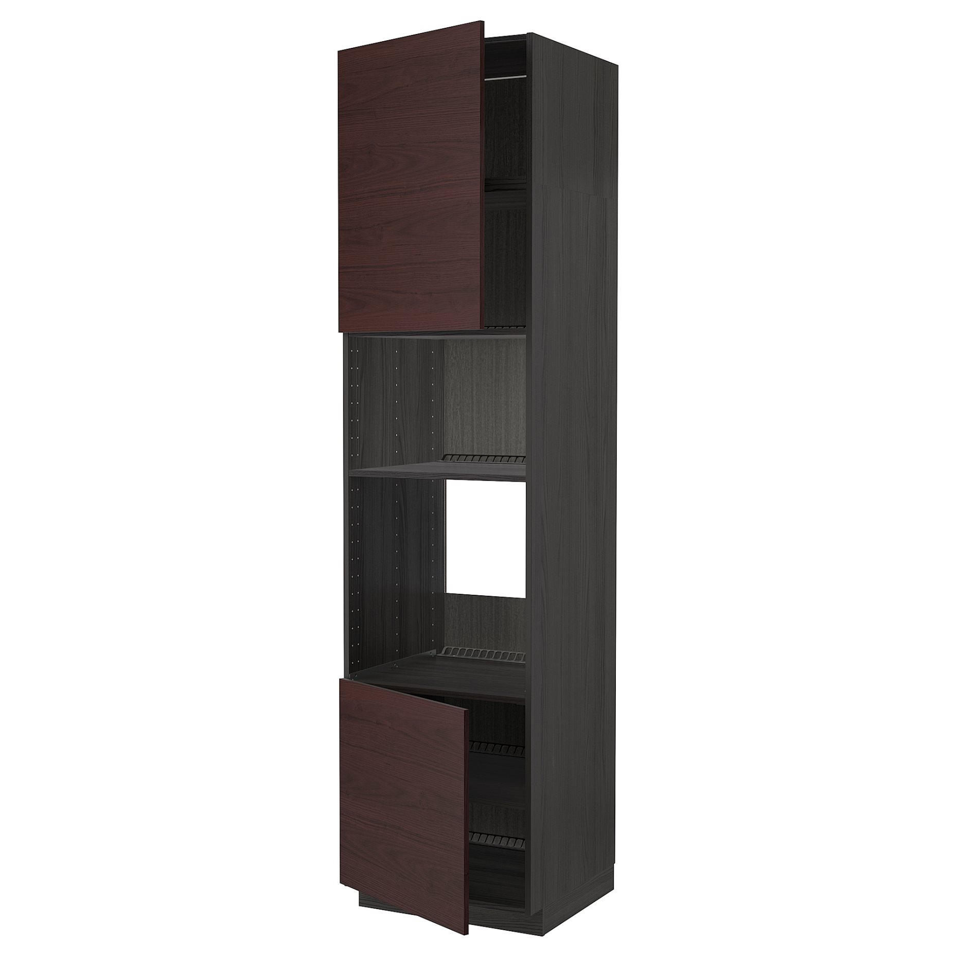 METOD, ψηλό ντουλάπι για φούρνο/μικροκυμάτων με 2 πόρτες/ράφια, 60x60x240 cm, 594.651.20