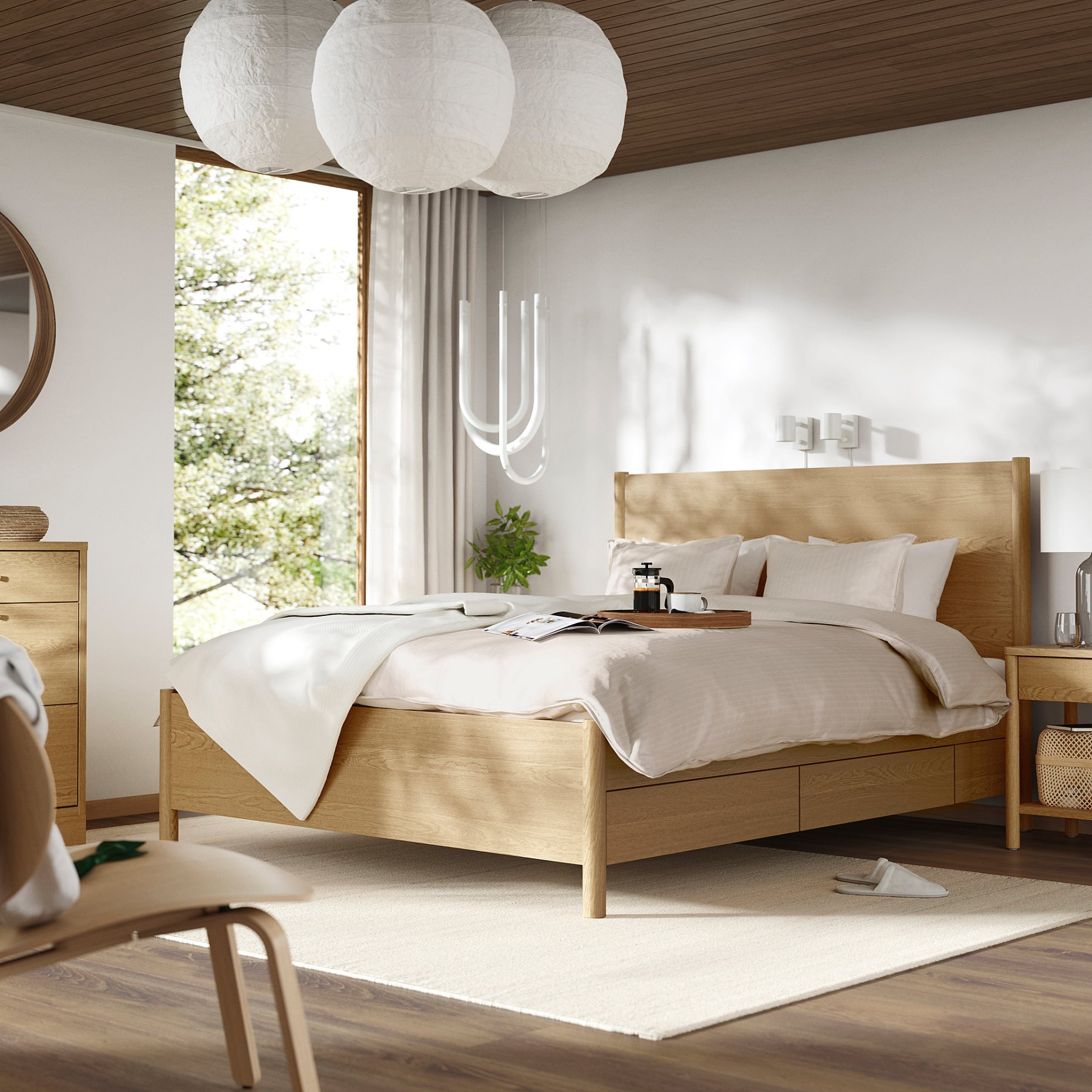 TONSTAD, bed frame with storage, 160x200 cm, 594.966.64