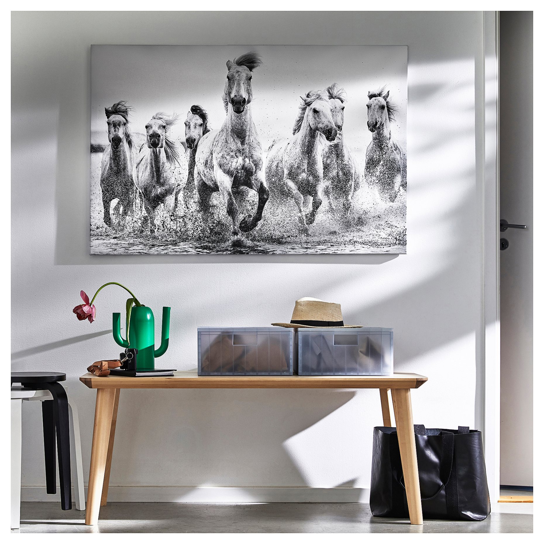 BJÖRKSTA, πίνακας/Άλογα στο νερό, 118x78 cm, 595.089.02