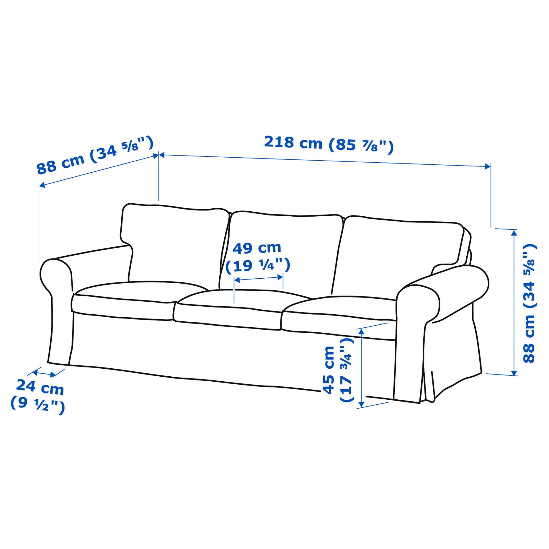 EKTORP, 3-seat sofa, 595.090.01