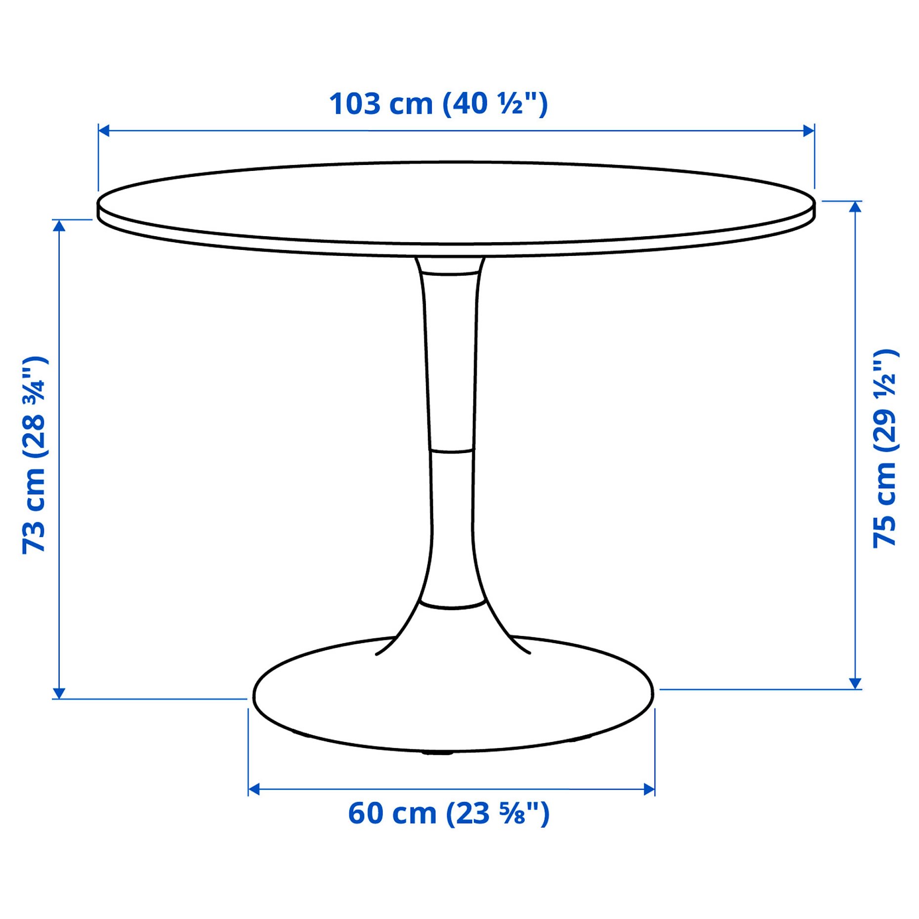 DOCKSTA/LUSTEBO, τραπέζι και 4 καρέκλες, 103 cm, 595.235.30