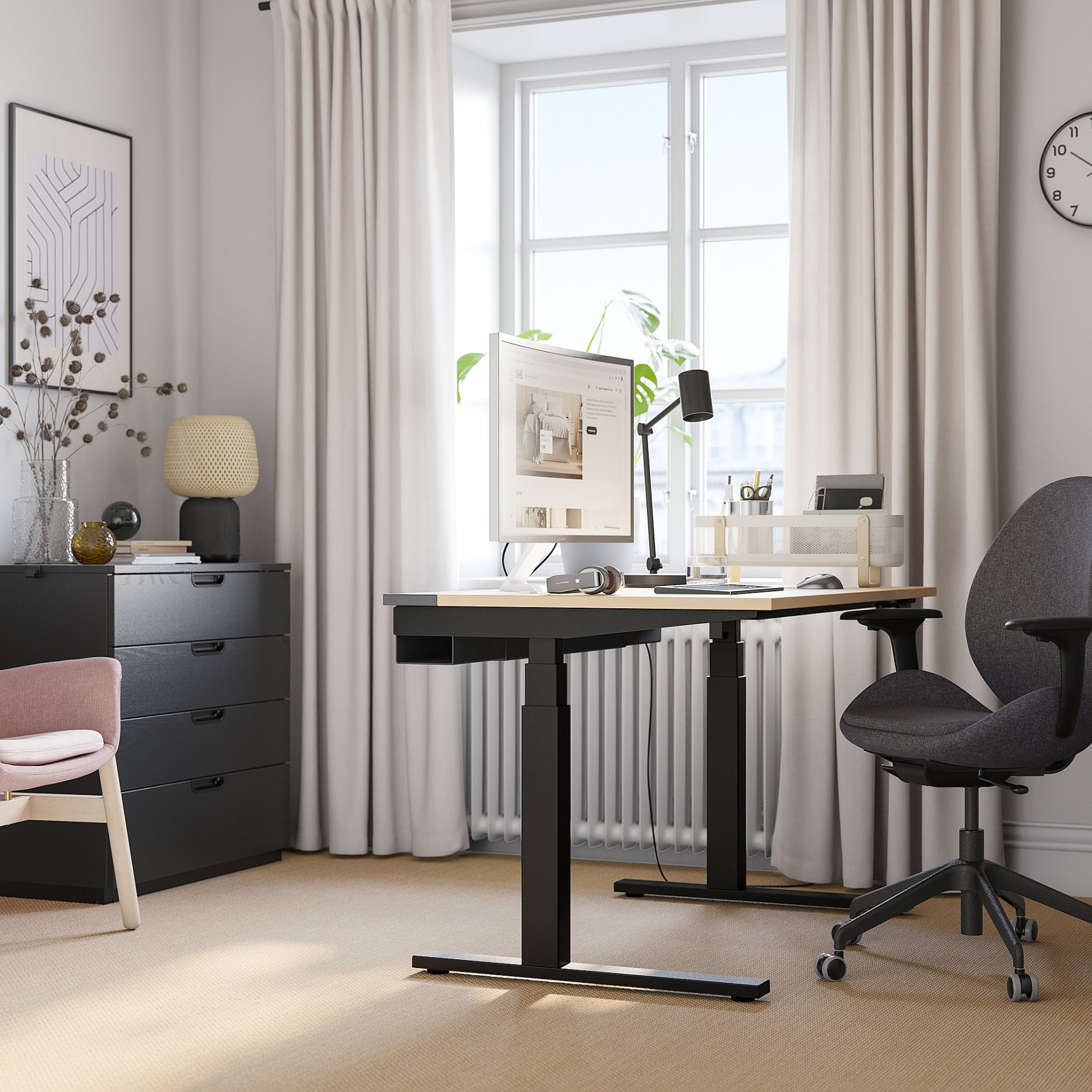 desk sit/stand/electric, 120x80 cm, 595.277.31