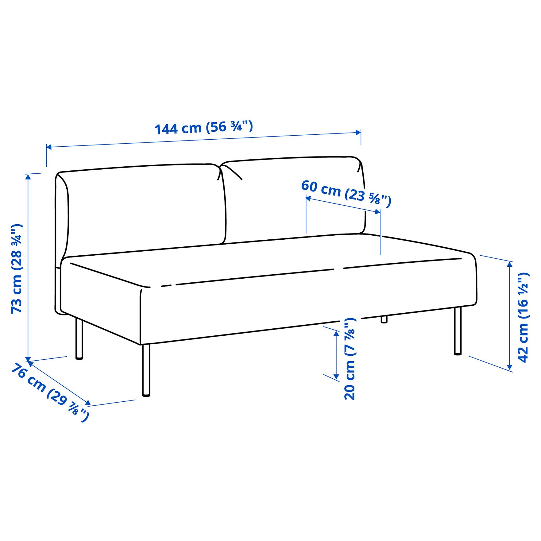 LILLEHEM, 5-seat modular sofa with side table, 595.534.66