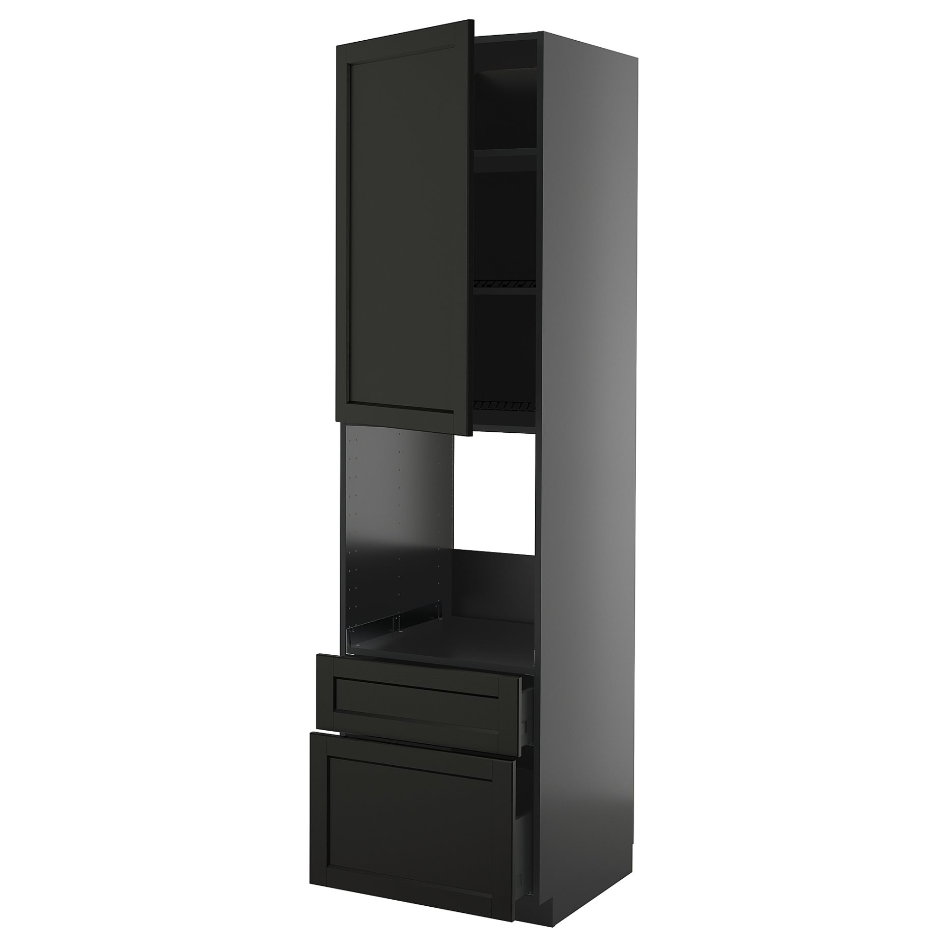 METOD/KNIVSHULT, high cabinet for oven with door/2 drawers, 60x60x220 cm, 595.886.06